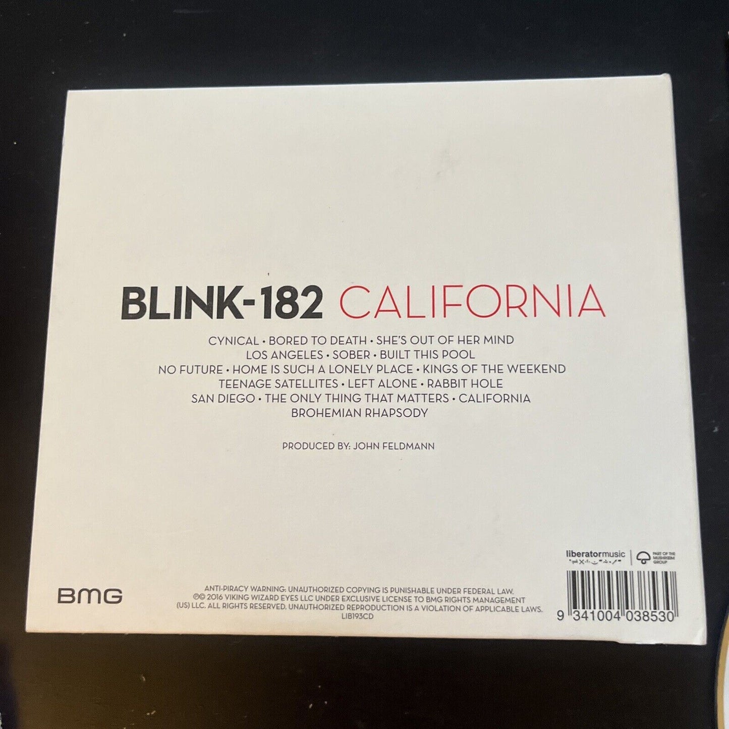 Blink 182 California Cd 2016 Digipack Retro Unit