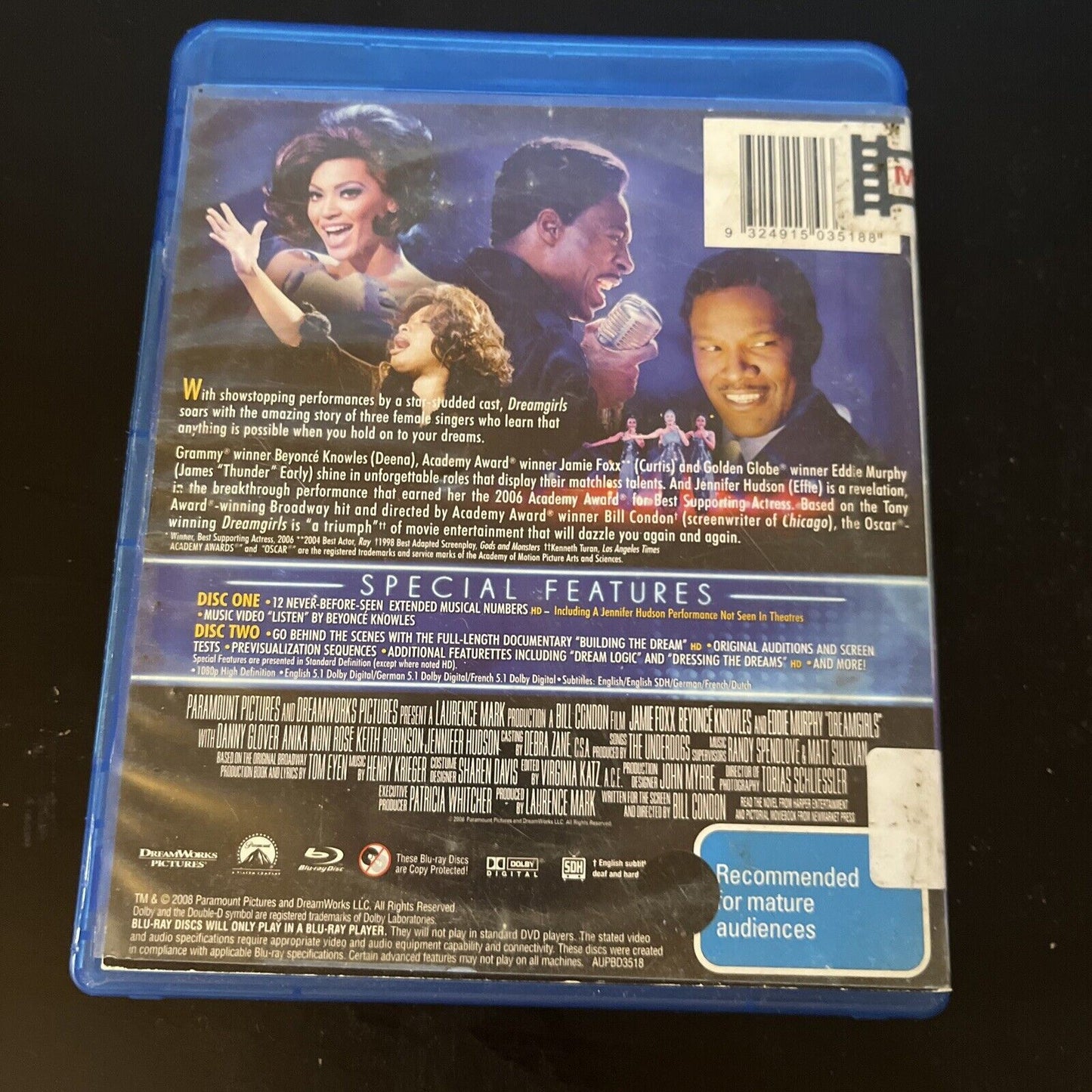 Dreamgirls - 2-Disc Showstopper Edition (Blu-ray, 2006) Beyonce Knowles Region B
