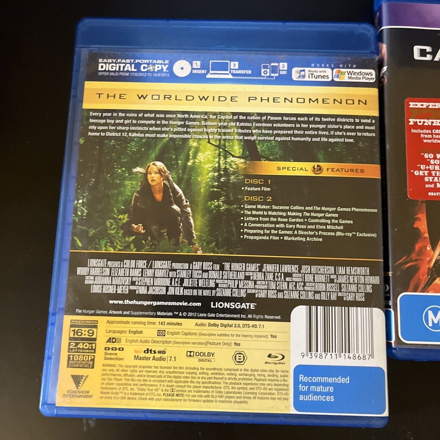 The Hunger Games / The Hunger Games Catching Fire (Blu-ray, 4-Disc) Region B