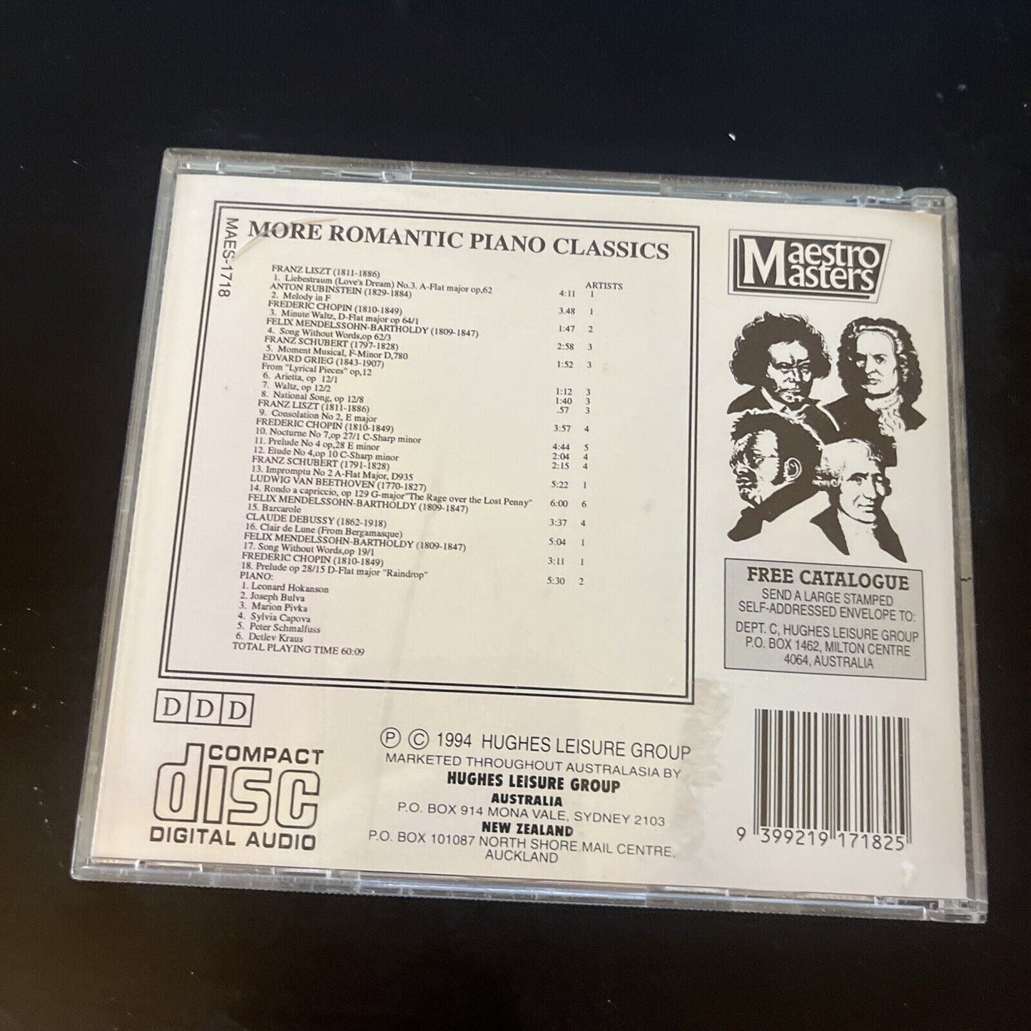 Maestro Masters - More Romantic Piano Classics (CD, 1994)