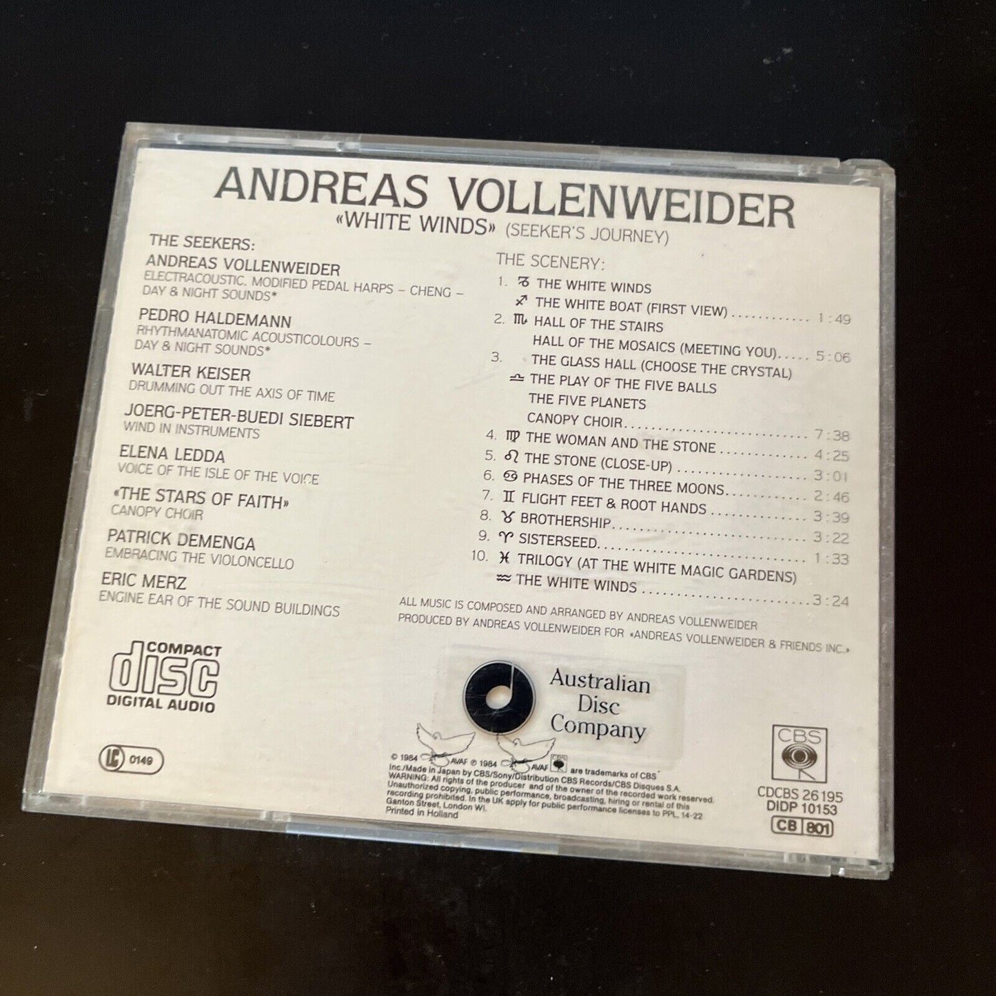 Andreas Vollenweider - White Winds (CD, 1984)