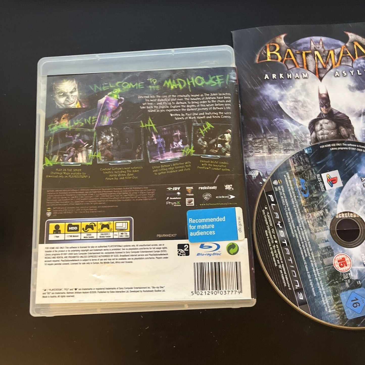 Batman Arkham Asylum Playstation 3 PS3 Includes Manual