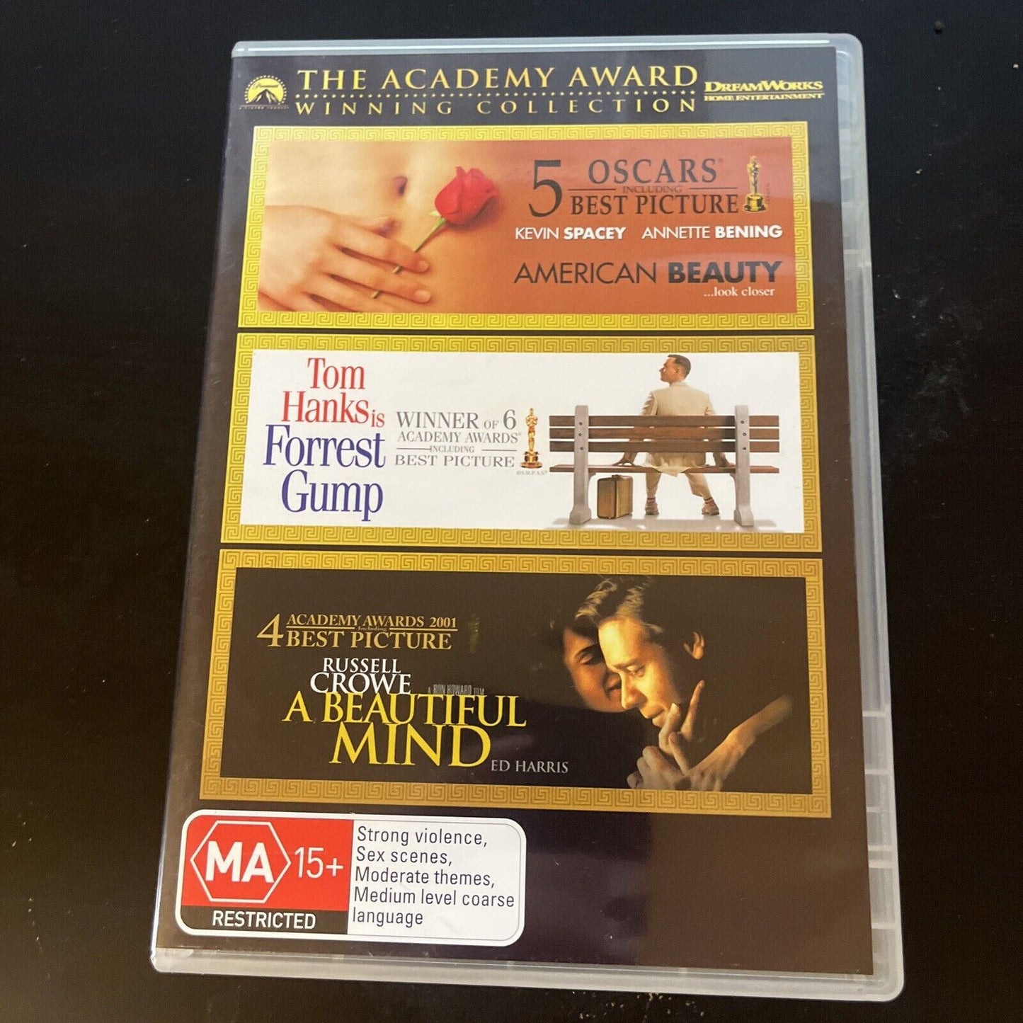 American Beauty / Forrest Gump / A Beautiful Mind (DVD, 1999, 3-Disc) Region 4