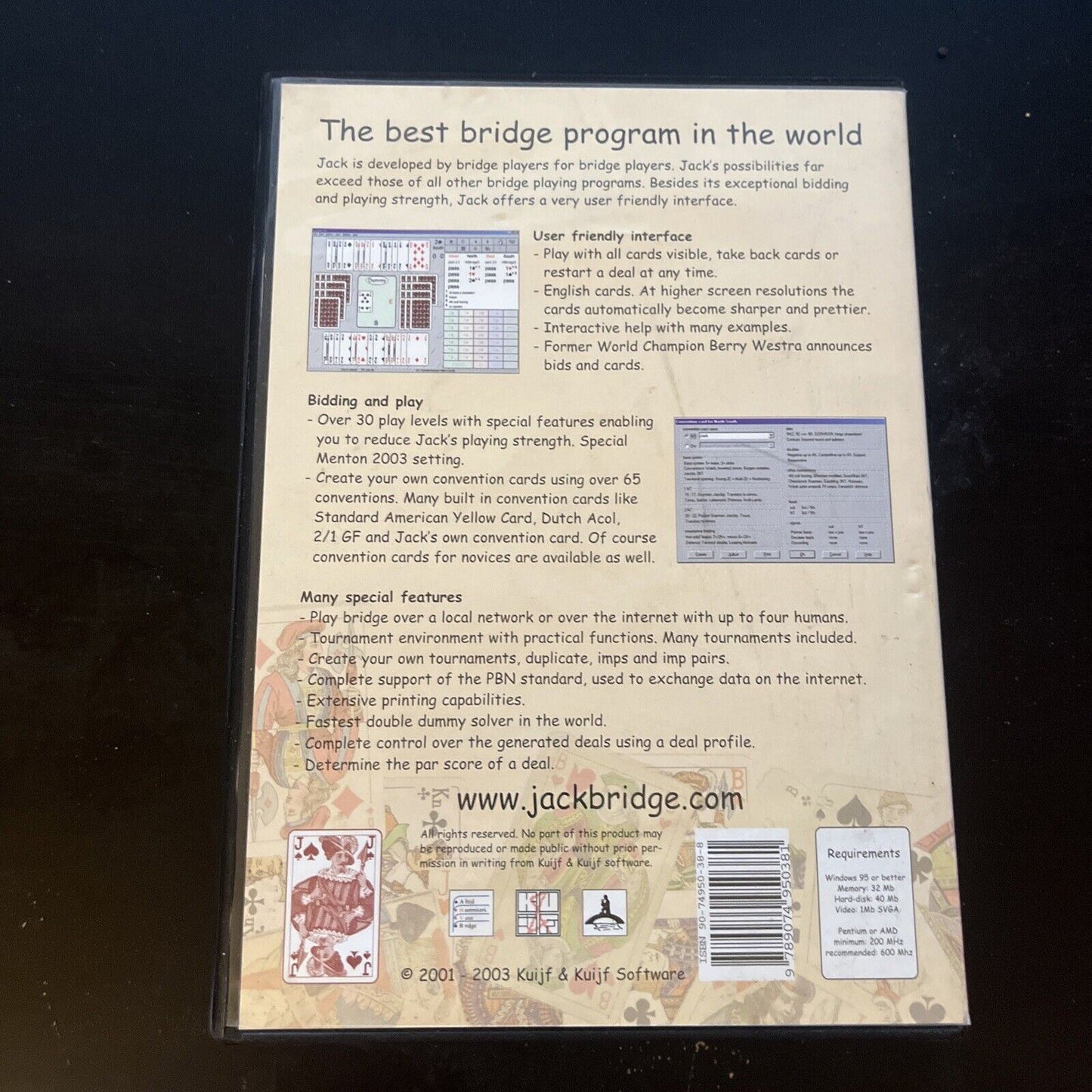 Jack Version 2.0 - World Champion Computer Bridge 2001, 2002, 2003 PC CDROM