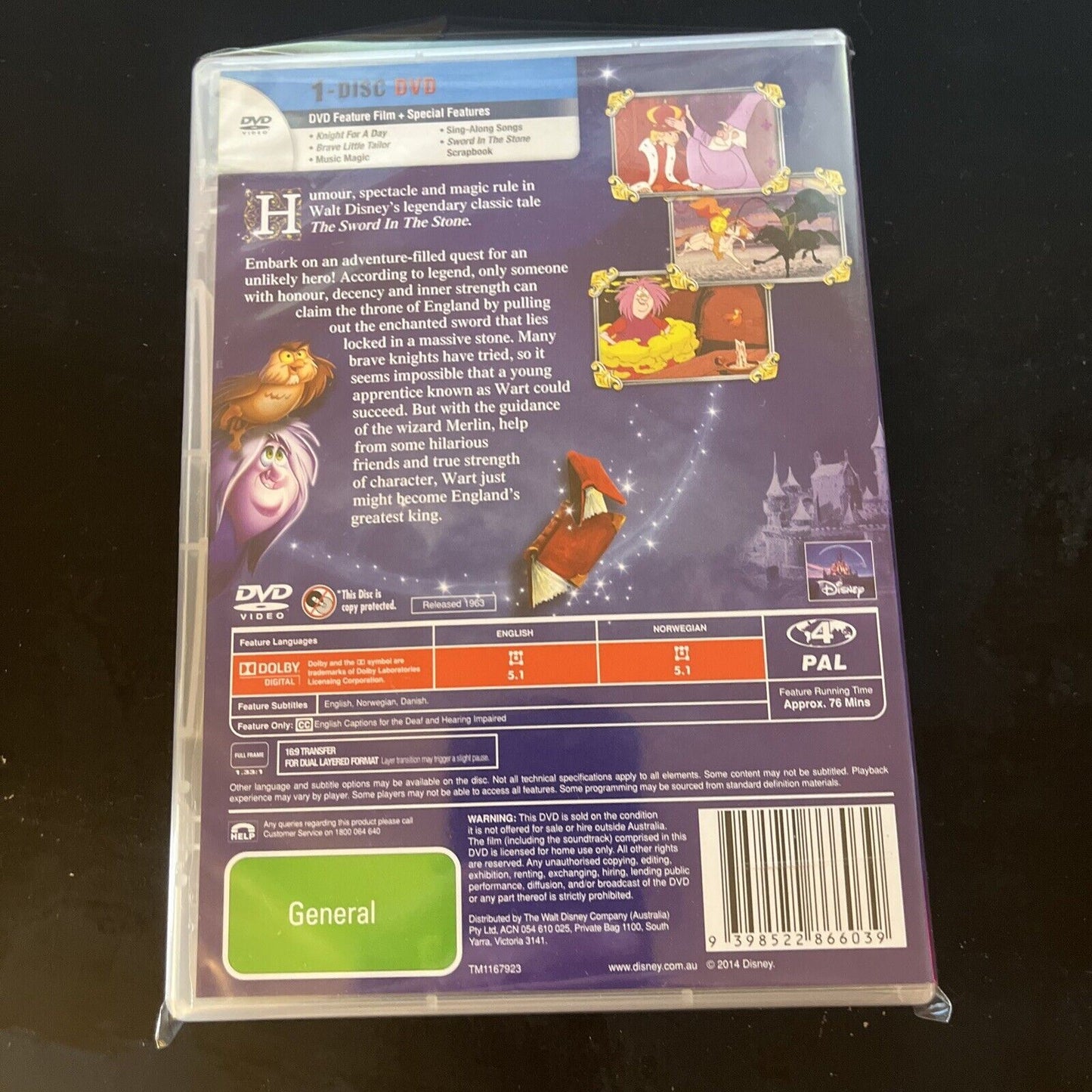 The Sword In The Stone | Disney Classics (DVD, 1963) NEW Region 4