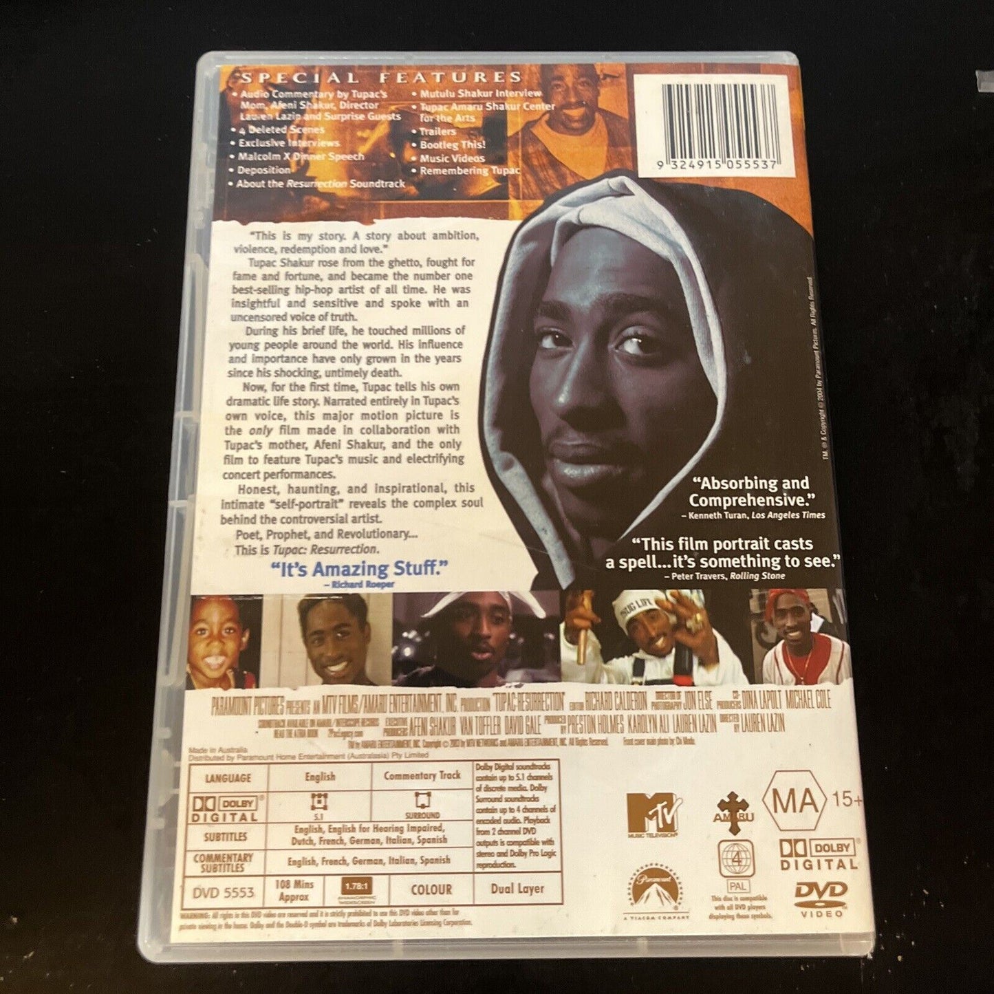 Tupac Resurrection - Special Collector's Edition (DVD, 2003) Region 4