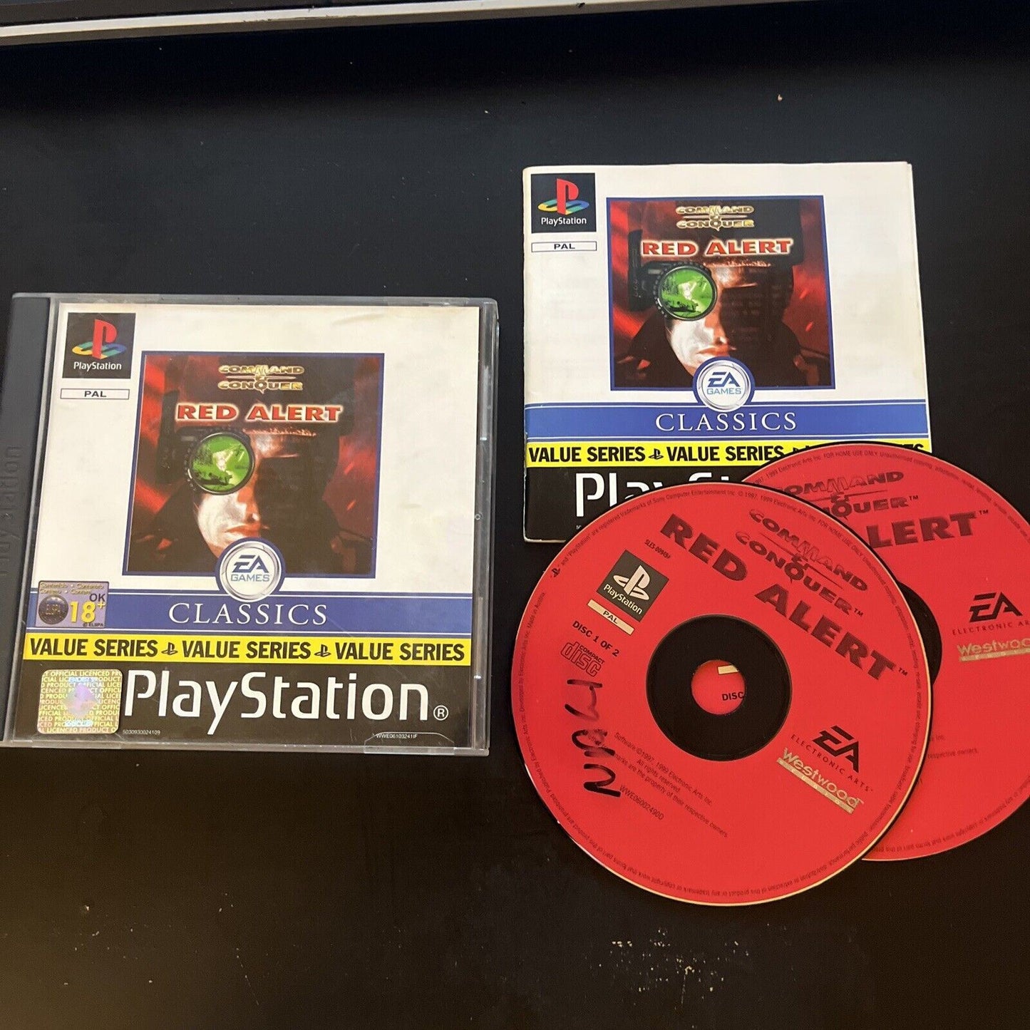 Command & Conquer Red Alert Sony PlayStation 1 PS1 PSONE with Manual PAL