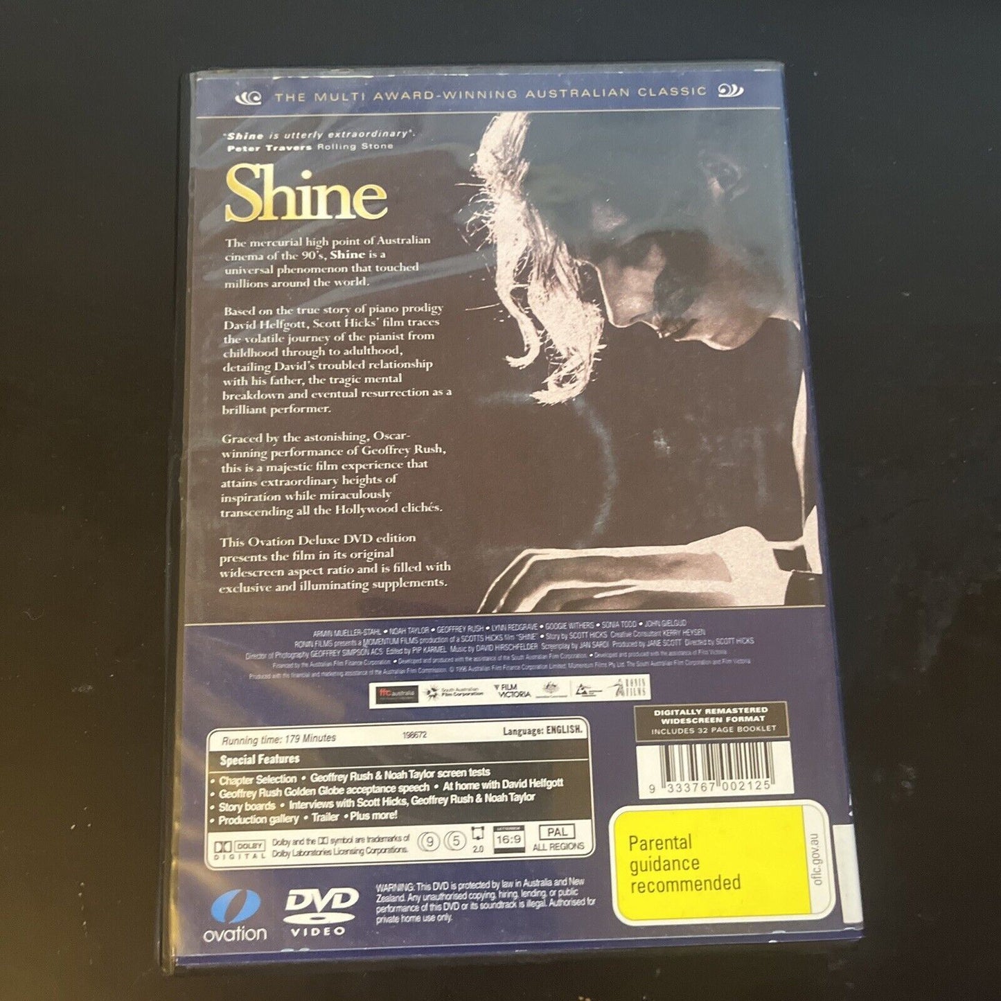 Shine (Deluxe Collector's Edition, DVD, 1996, 2-Disc) Geoffrey Rush All Regions