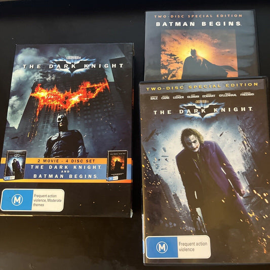 Batman Begins / The Dark Knight (DVD, 2008, 4-Disc) Region 4