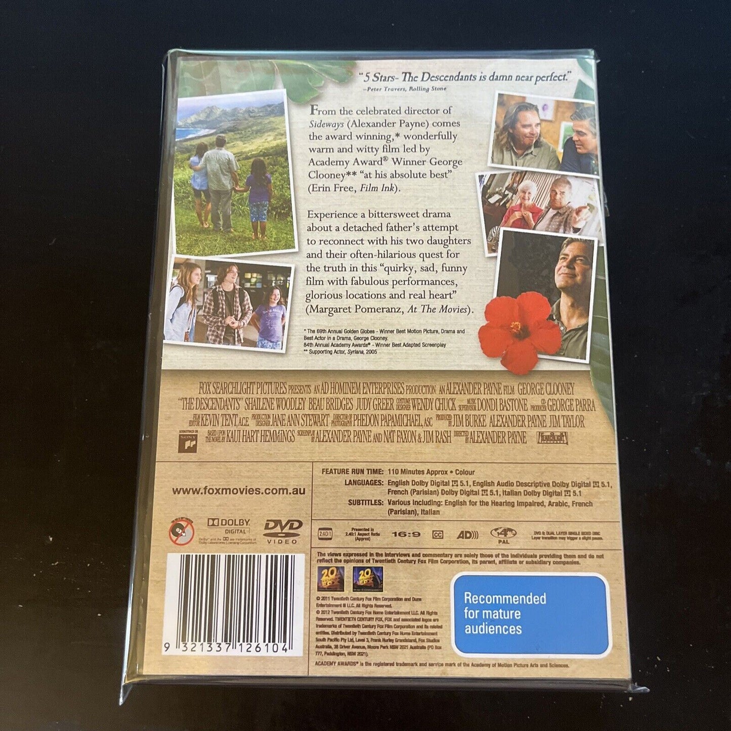 The Descendants (DVD, 2011) George Clooney, Shailene Woodley, NEW Region 4