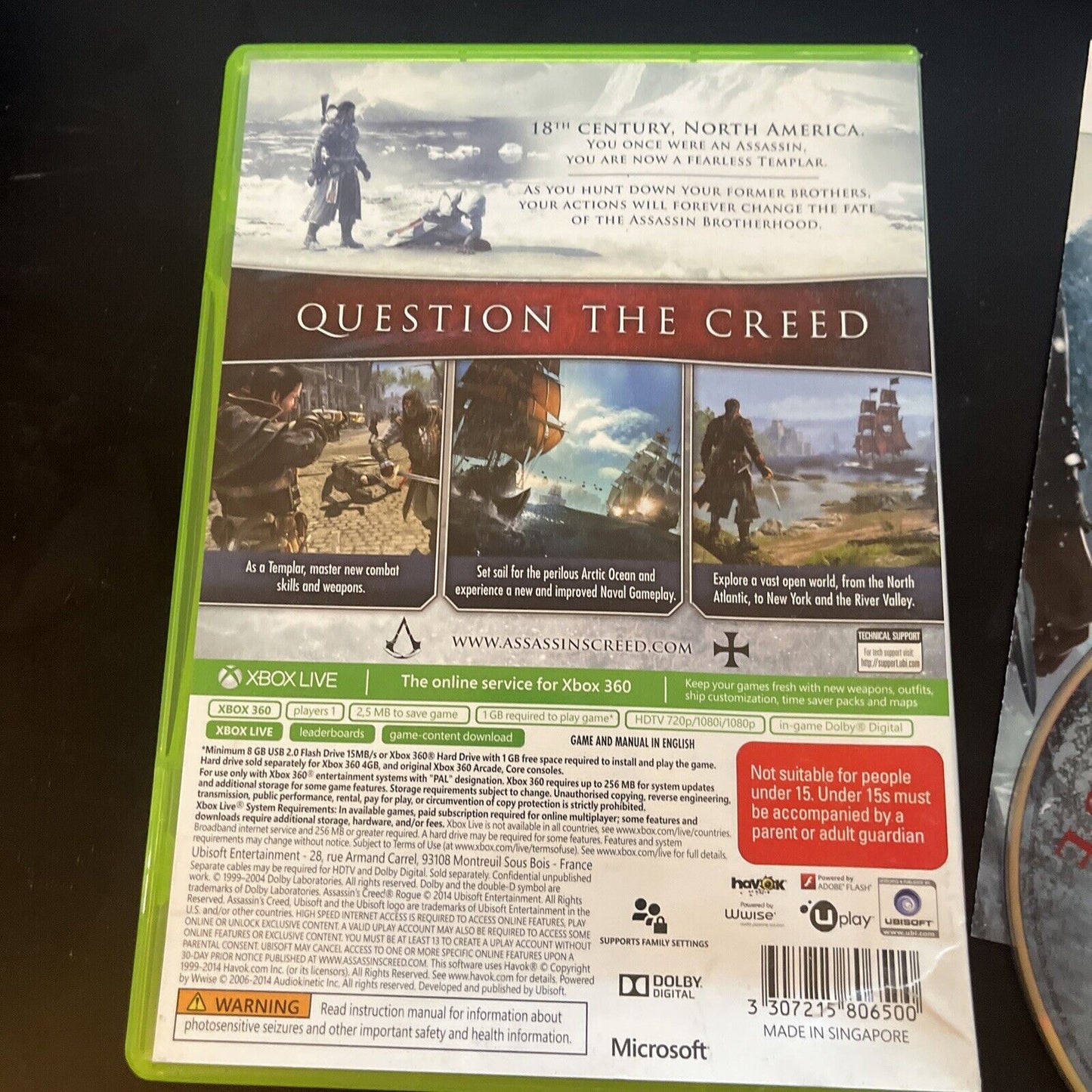 Assassin's Creed: Rogue - Xbox 360 PAL with Manual