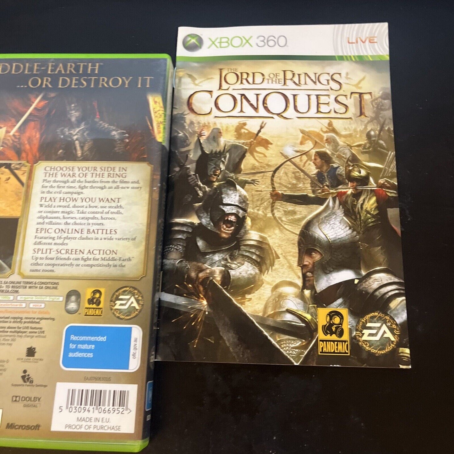 The Lord Of The Rings Conquest Xbox 360 - Complete With Manual PAL