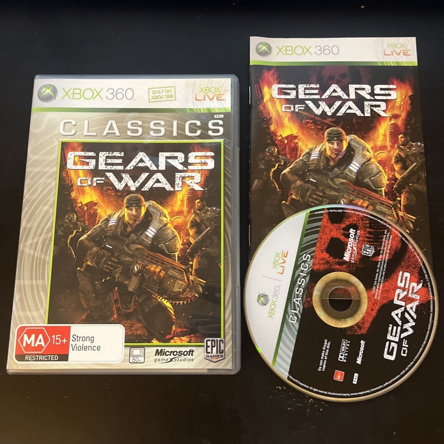 Gears Of War (Microsoft Xbox 360, 2006) with Manual PAL