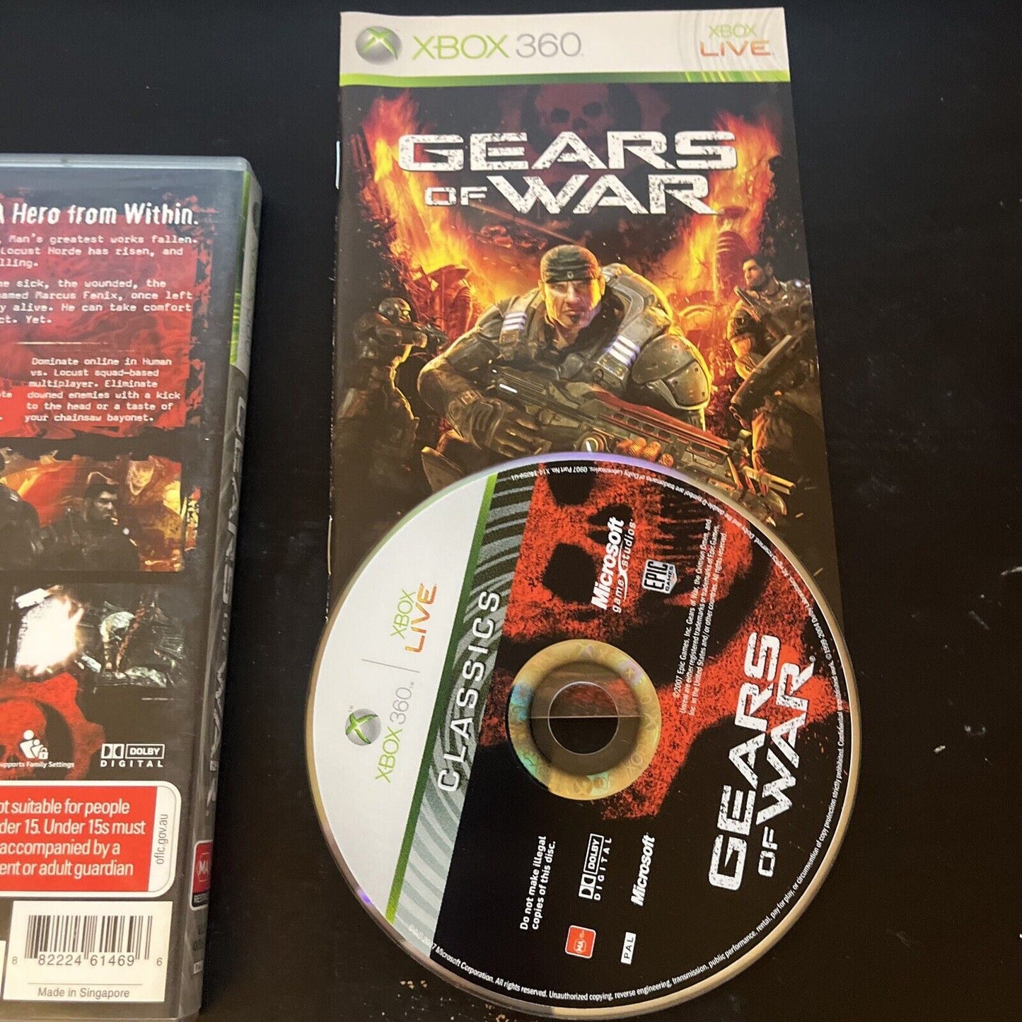 Gears Of War (Microsoft Xbox 360, 2006) with Manual PAL