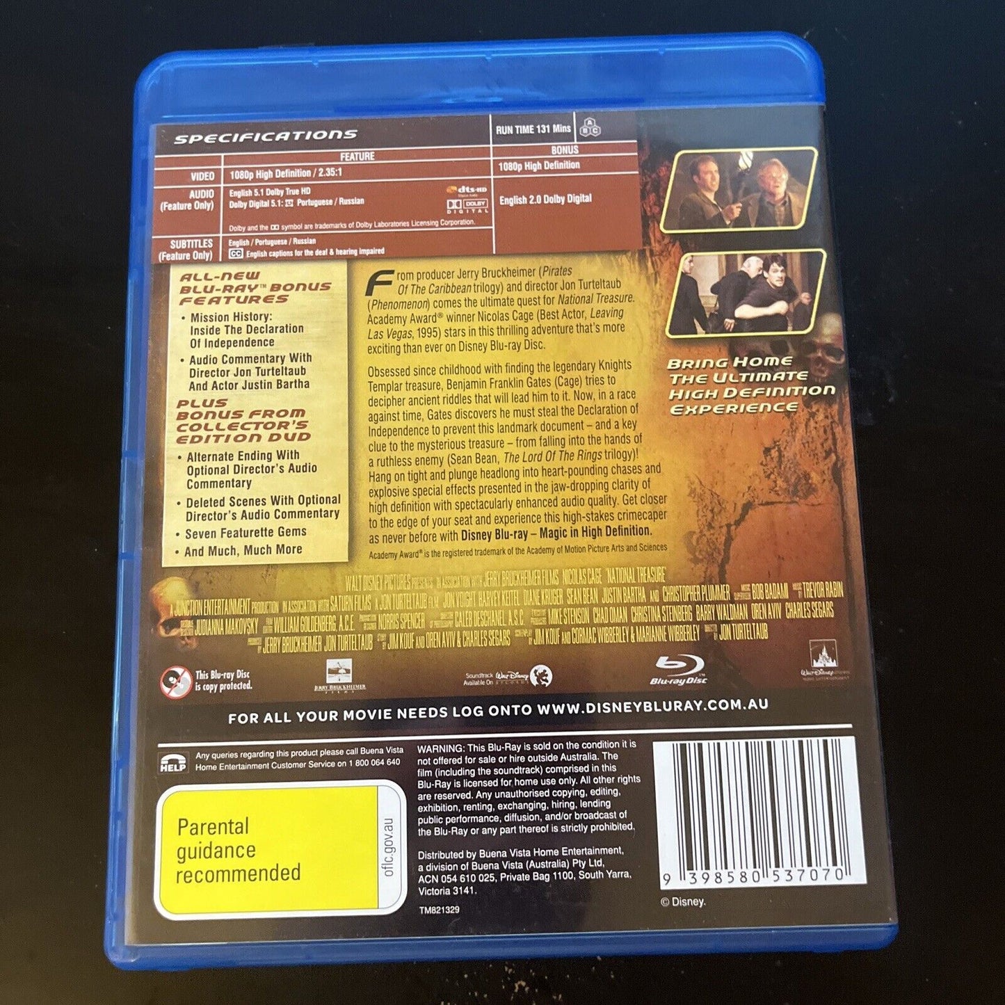 National Treasure - Collector's Edition (Blu-ray, 2004) Nicolas Cage All Regions