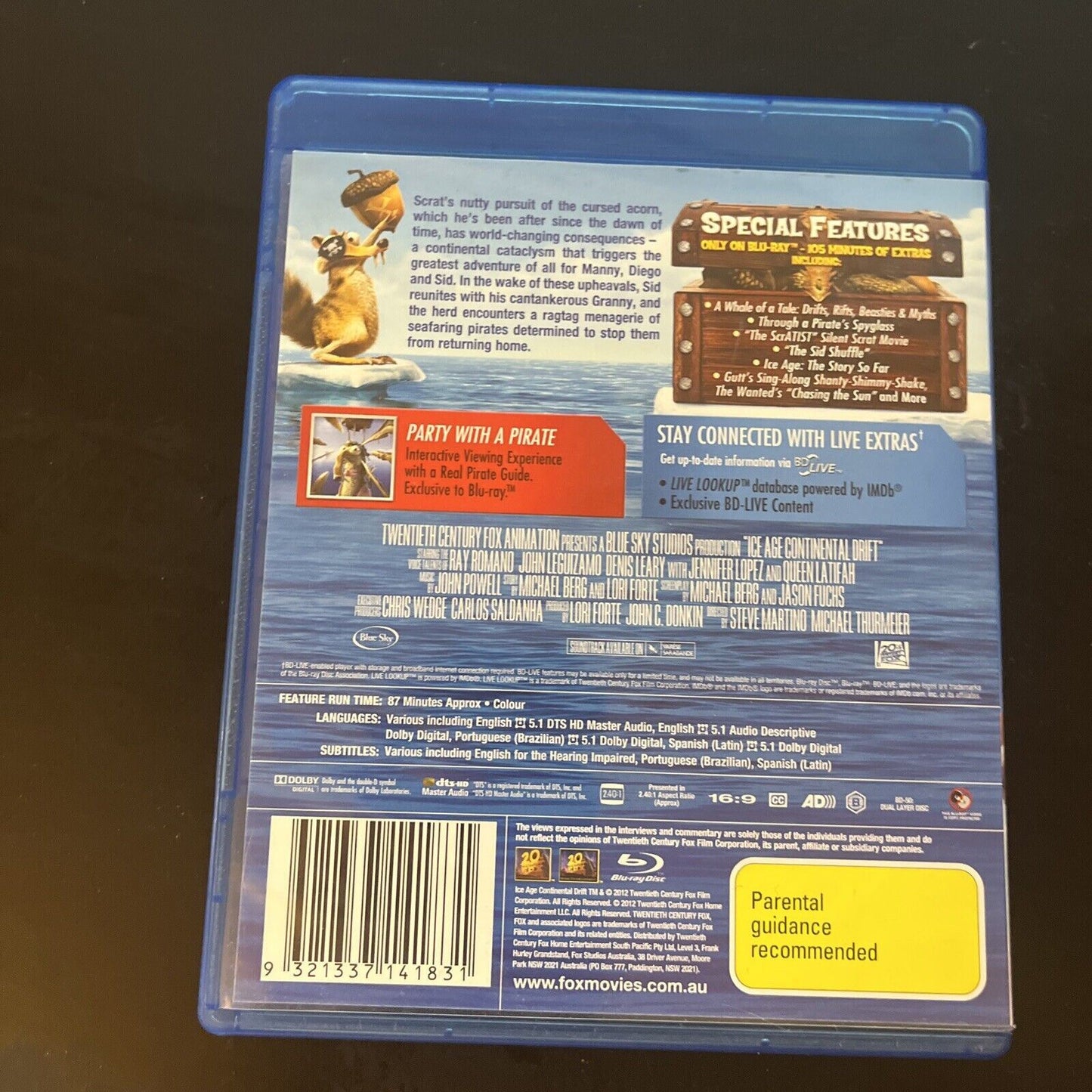 Ice Age 4 - Continental Drift (Blu-ray, 2012) Aziz Ansari, Joy Behar, Region B