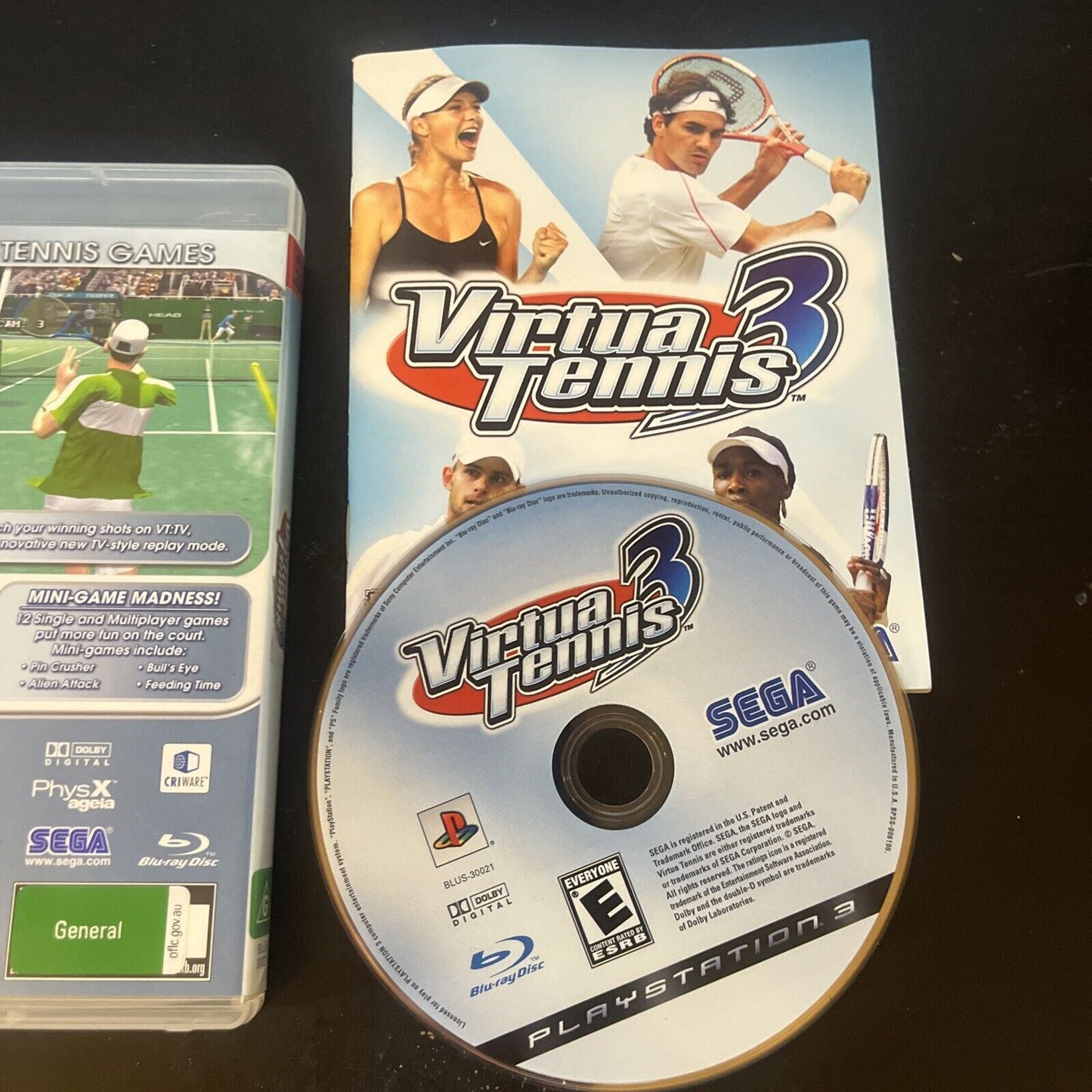 Virtua Tennis 3 - PlayStation 3 - PS3 Game with manual