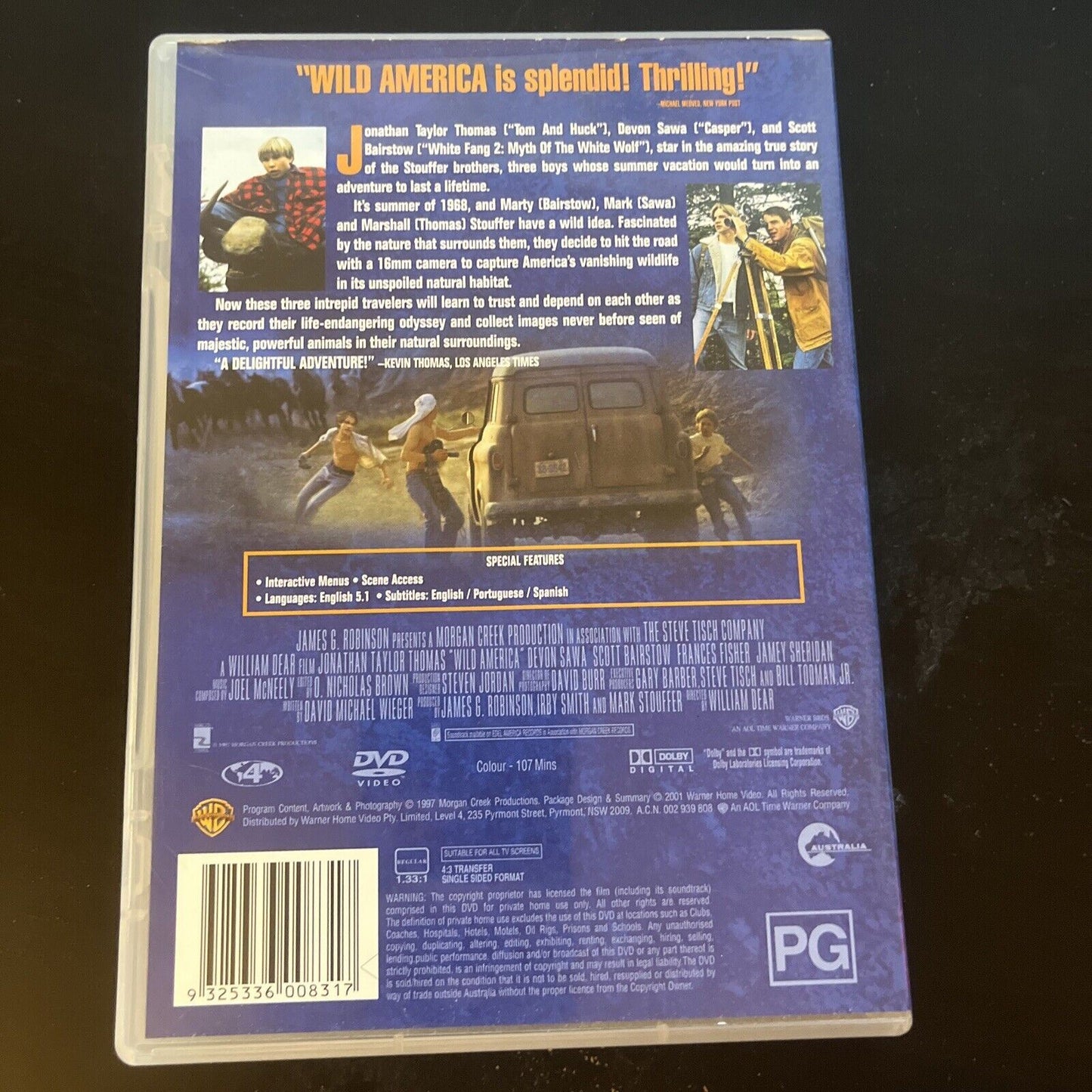 Wild America (DVD, 1997) Jonathan Taylor Thomas, Devon Sawa Region 4