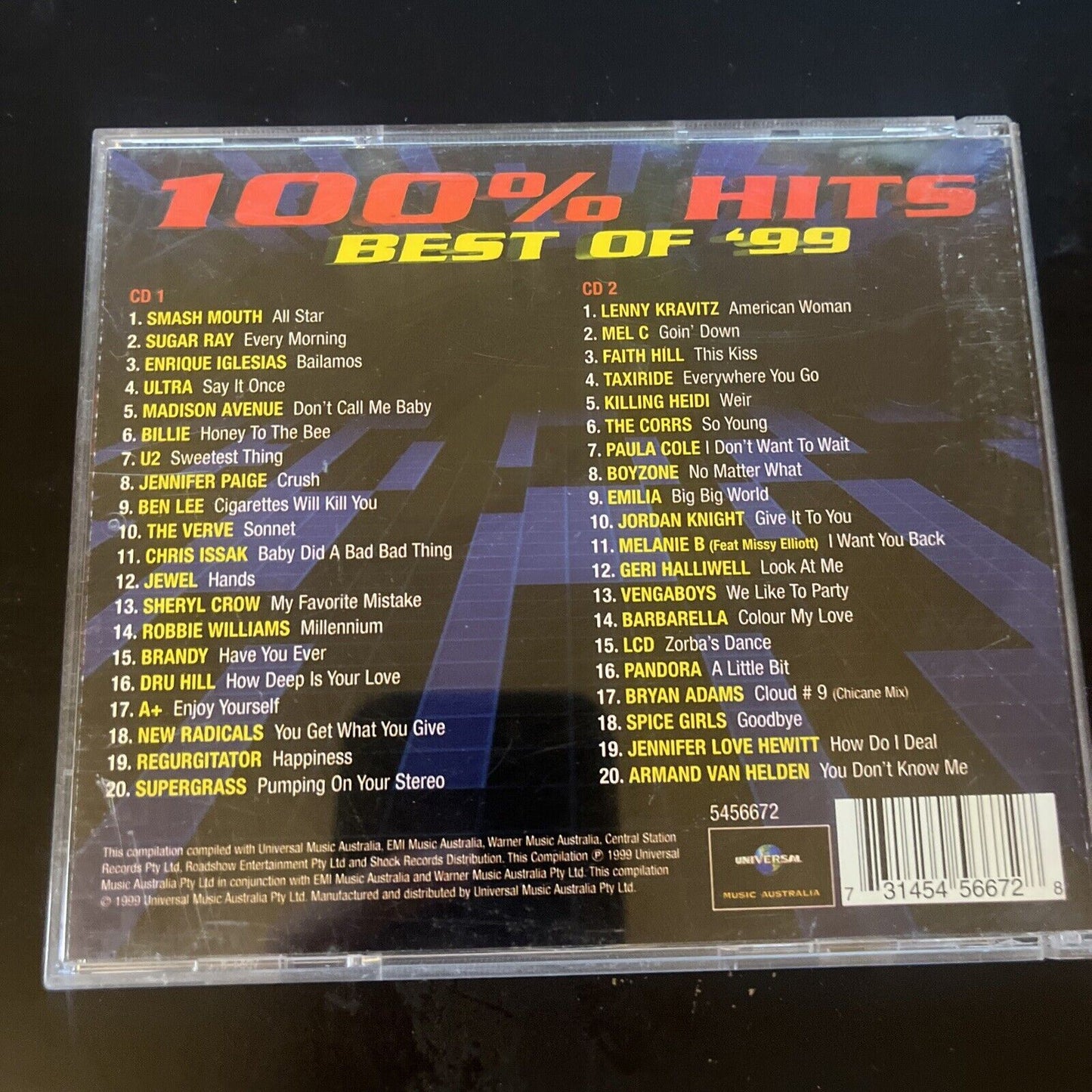 100% Hits - Best Of '99 (CD, 1999, 2-DIsc) The Spice Girls, U2, Robbie Williams)