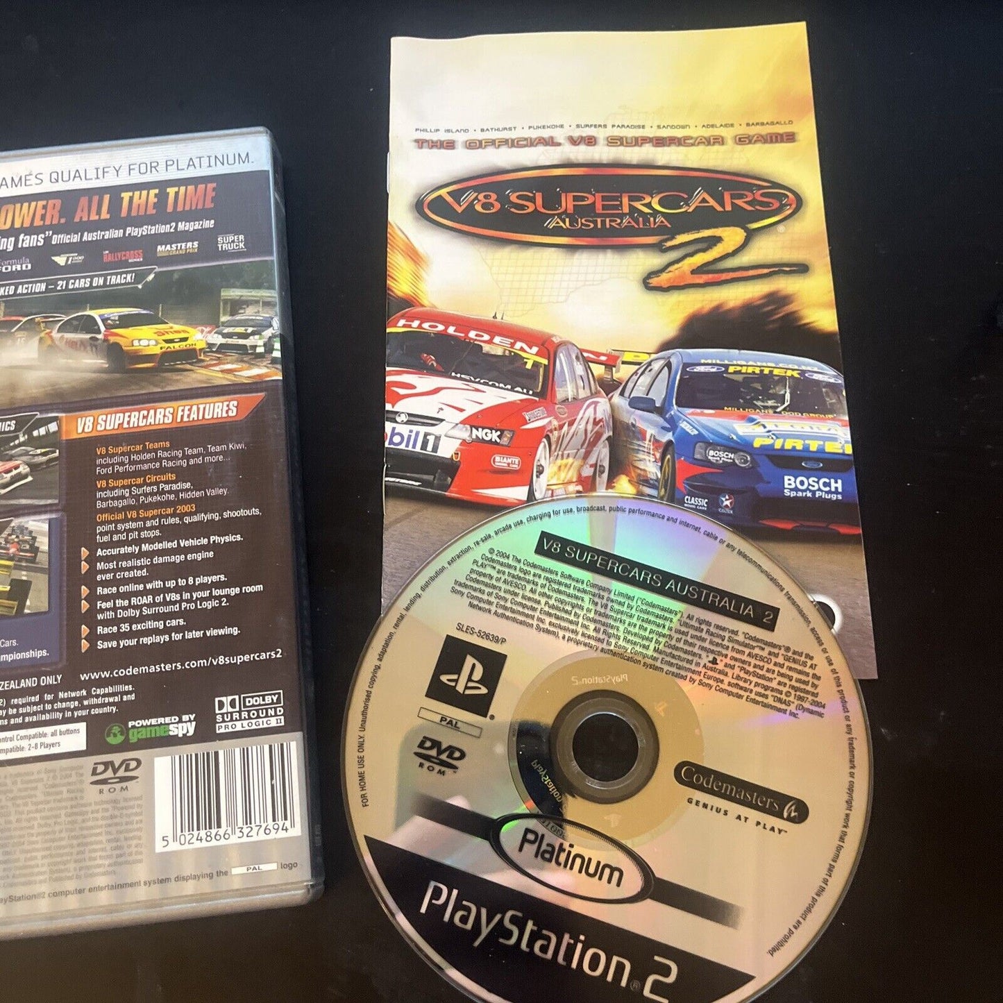 V8 Supercars Australia 2 Sony PS2 with Manual PAL