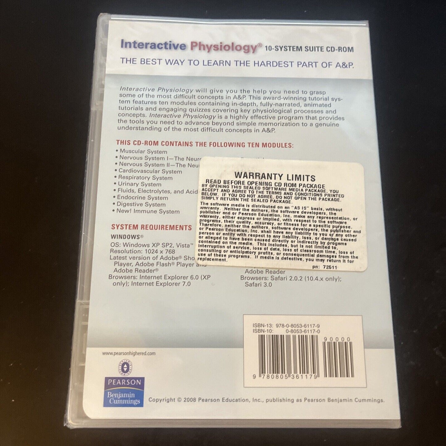 Interactive Physiology 10-System Suite PC CD-ROM (component) by Pearson