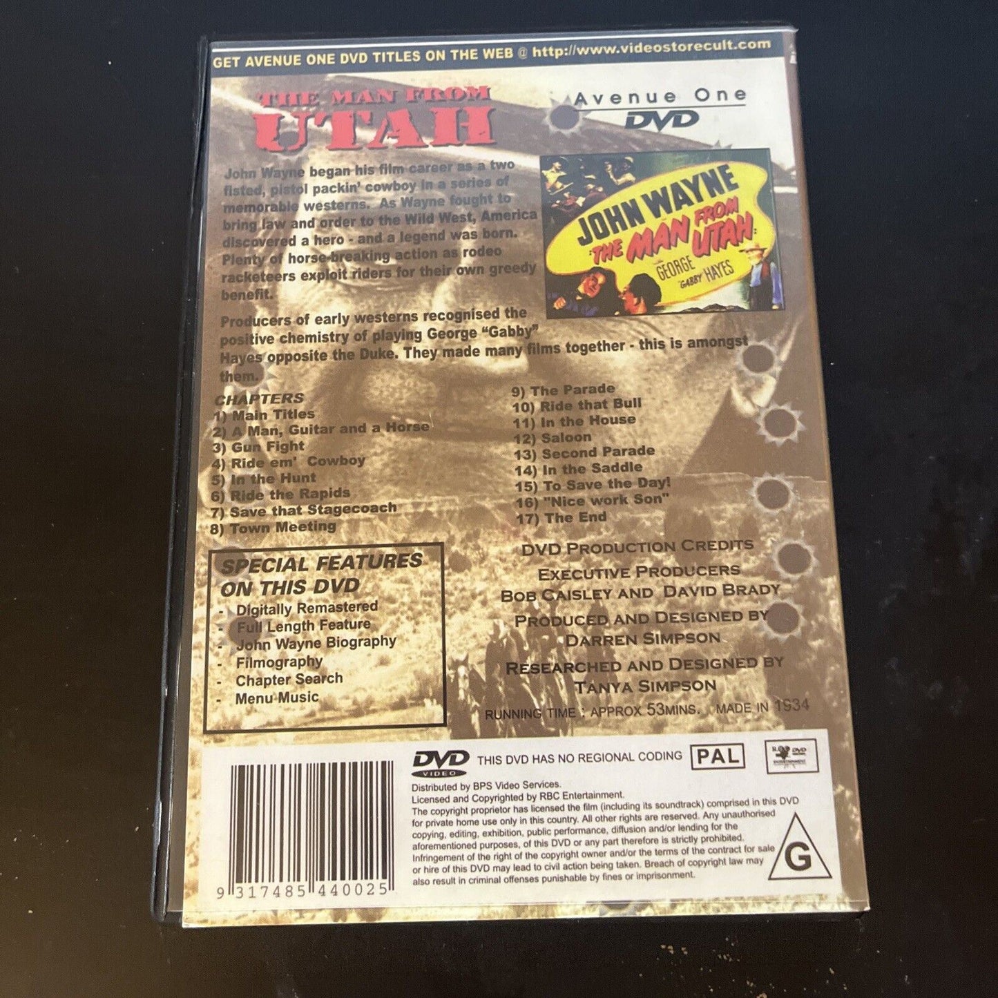 The Man From Utah (DVD, 1934) John Wayne, Polly Ann Young, All Regions