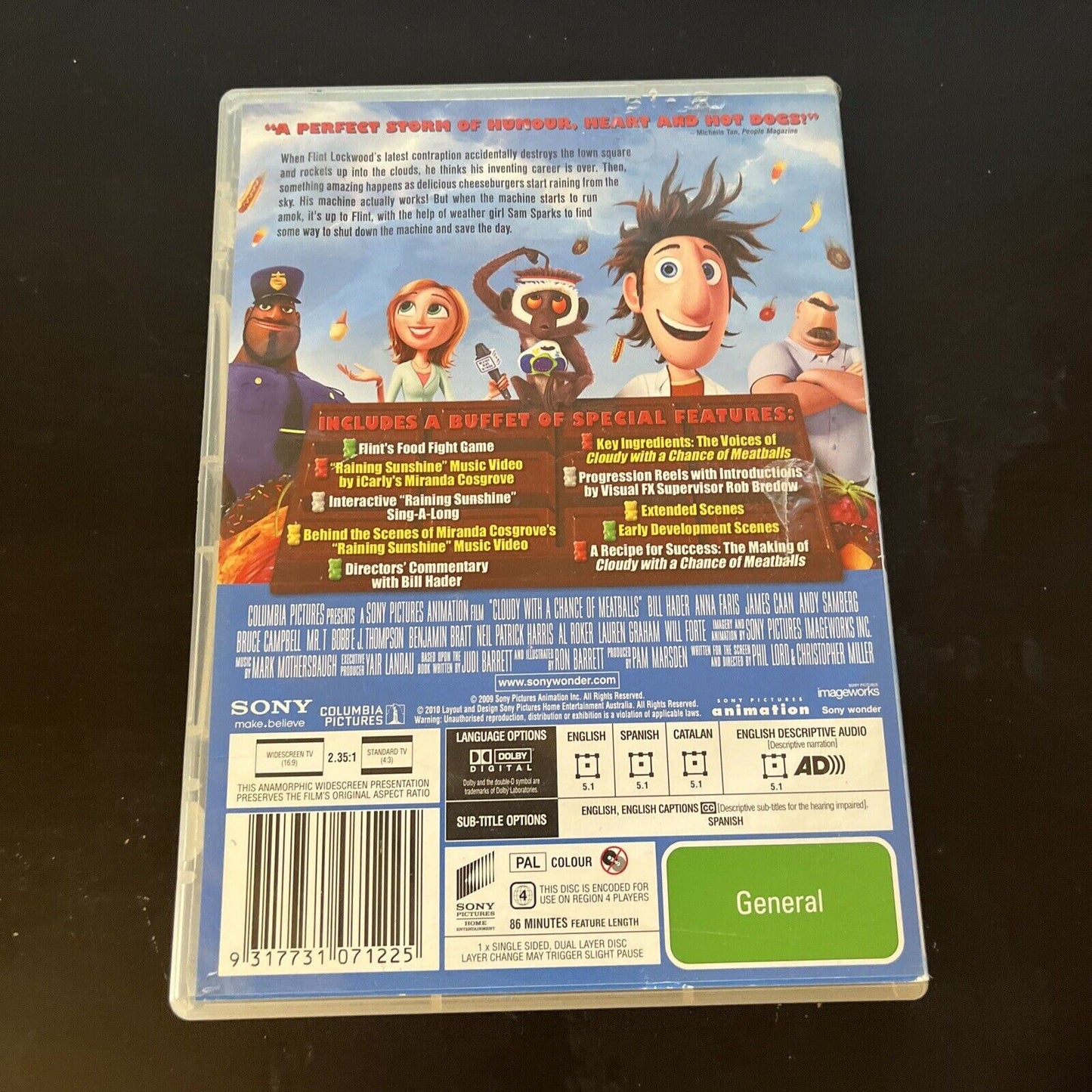 Cloudy With A Chance Of Meatballs (DVD, 2009) Anna Faris, Bruce Campbell Region4