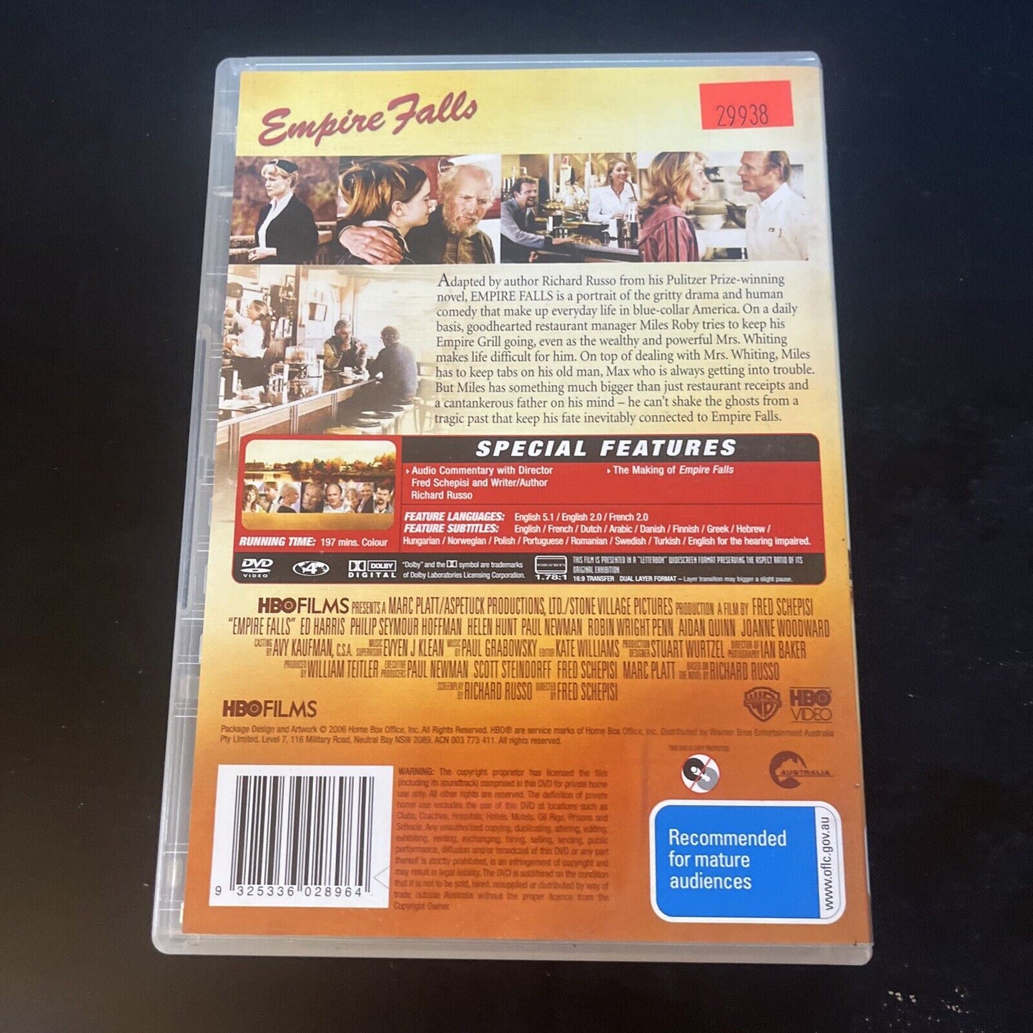 Empire Falls (DVD, 2005) Ed Harris, Philip Seymour Hoffman, Miniseries ...