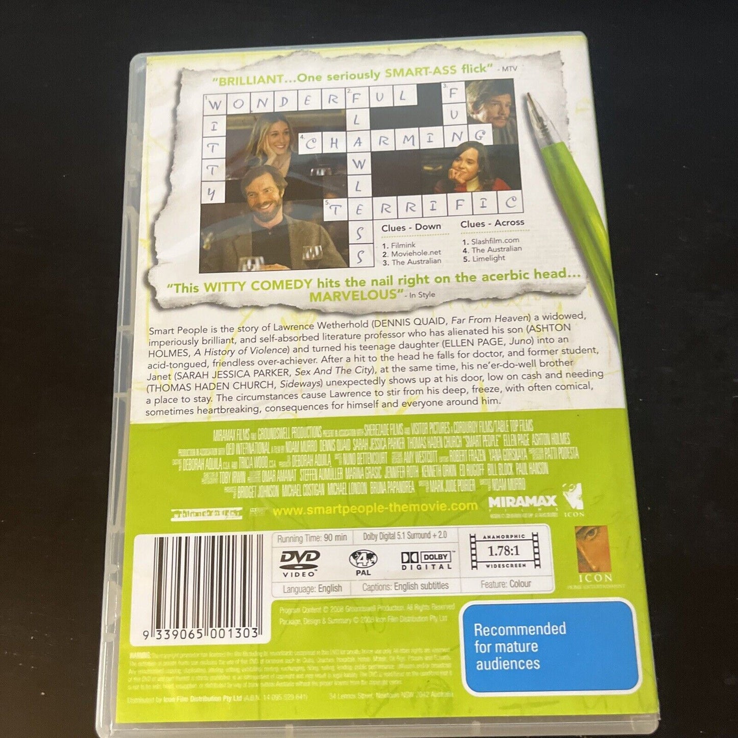 Smart People (DVD, 2008) Dennis Quaid, Sarah Jessica Parker, Ellen Page Region 4