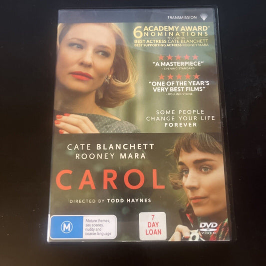Carol (DVD, 2015) Cate Blanchett, Rooney Mara, Kyle Chandler Region 4