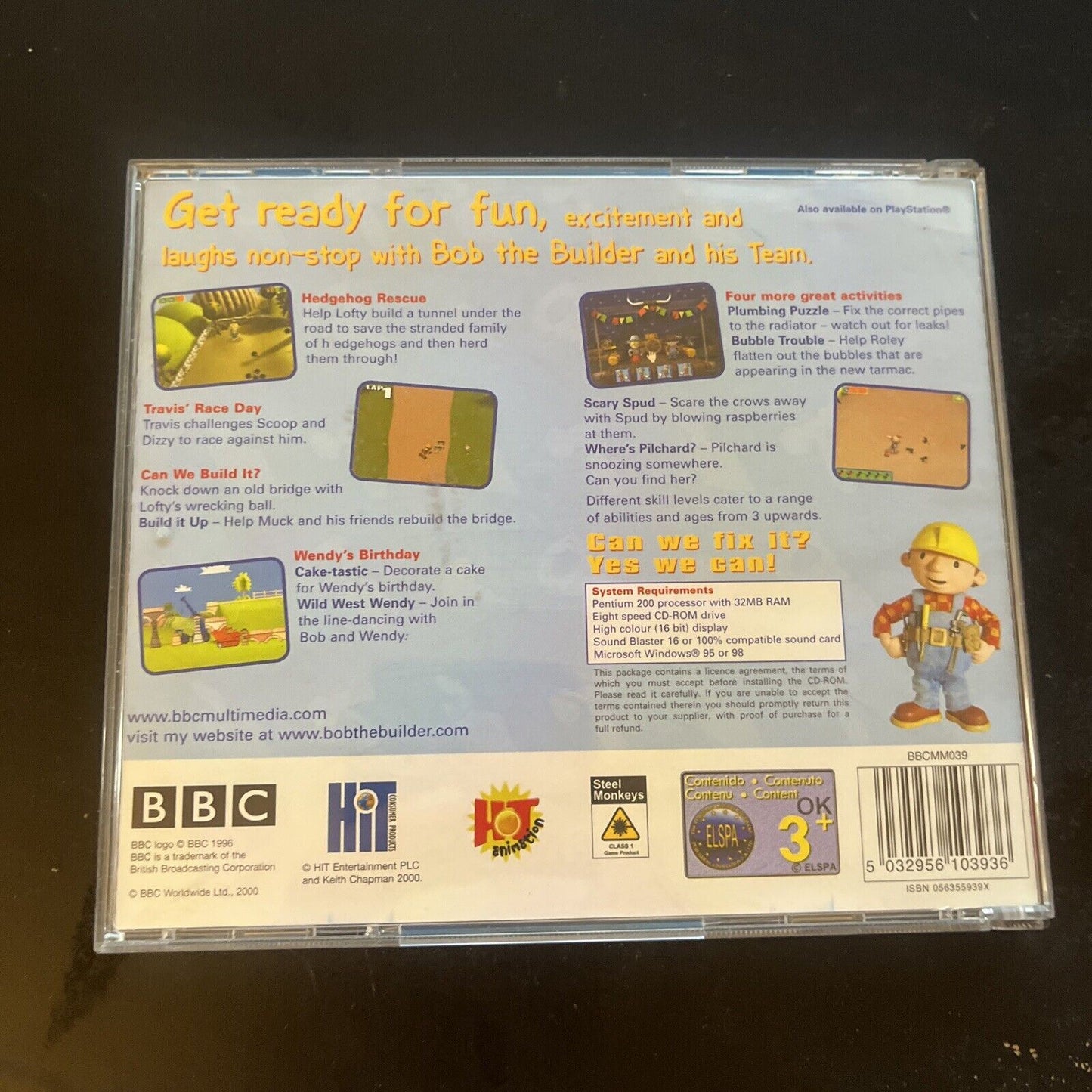 Bob The Builder Can we fix it PC CDROM BBC Windows 95 98 game – Retro Unit