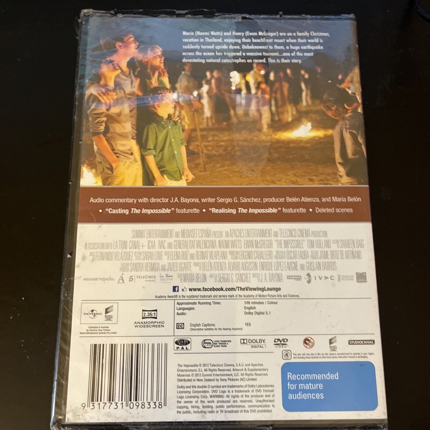 *New Sealed* The Impossible (DVD, 2012) Naomi Watts, Ewan McGregor, Region 4