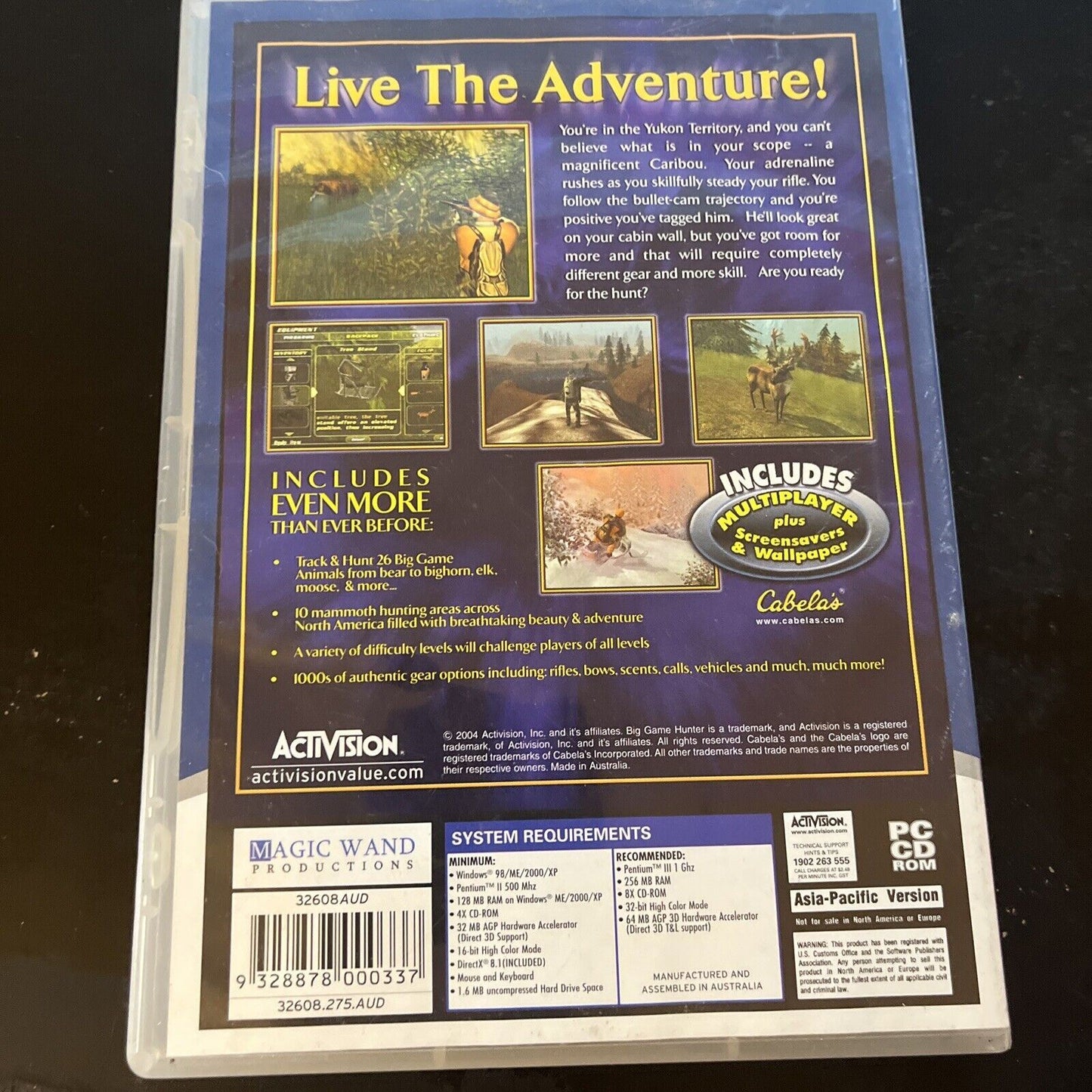 Cabela's Big Game Hunter 2005 Adventures PC CD-ROM ActiVision Windows XP