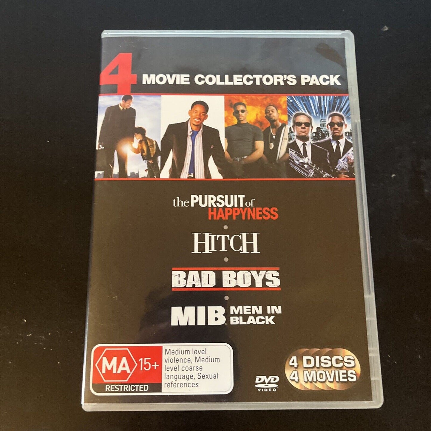 The Pursuit Of Happyness / Hitch / Bad Boys / Men In Black (DVD, 4-Disc) Region4