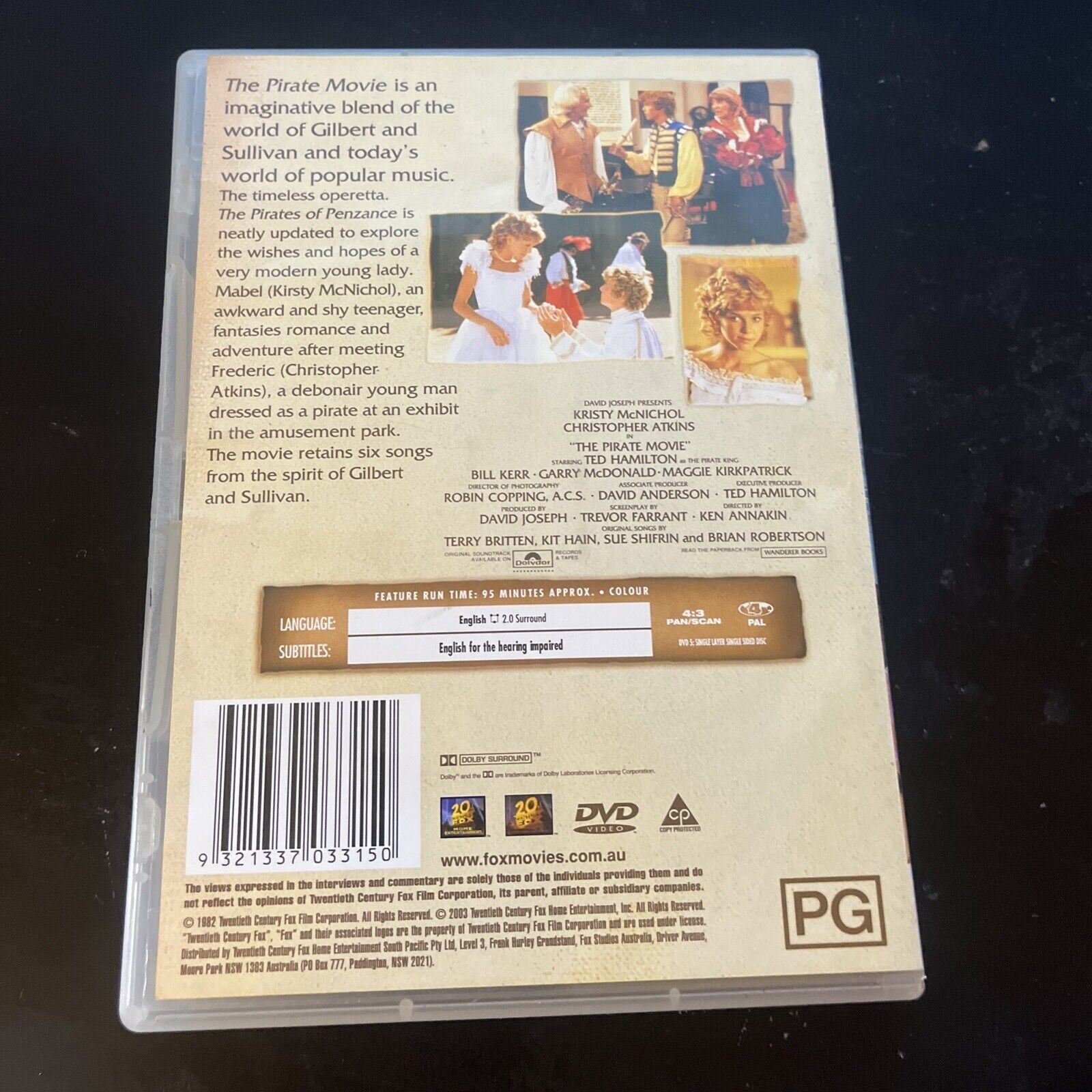 The Pirate Movie DVD 1982 Kristy McNichol Christopher Atkins