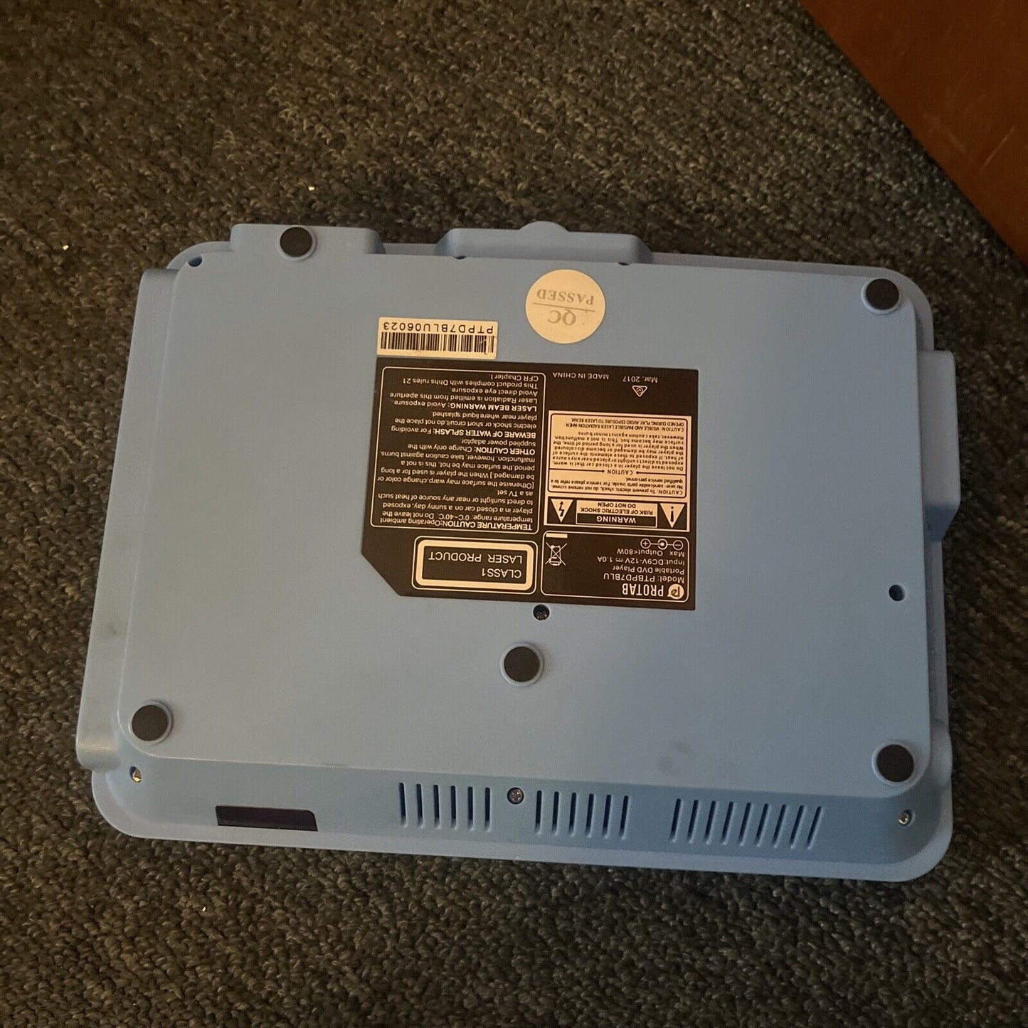 Protab 7" Potable DVD Player PTBPD7BLU Multi-Region Player