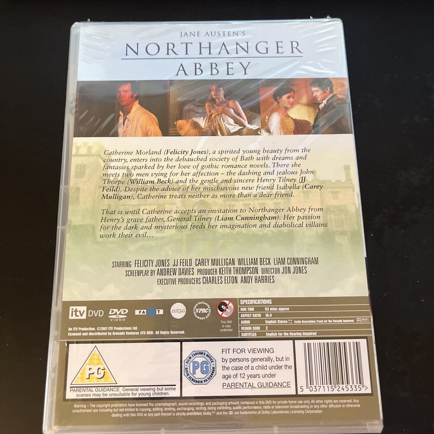 Northanger Abbey (DVD, 2007) Felicity Jones, William Beck, NEW Region 2