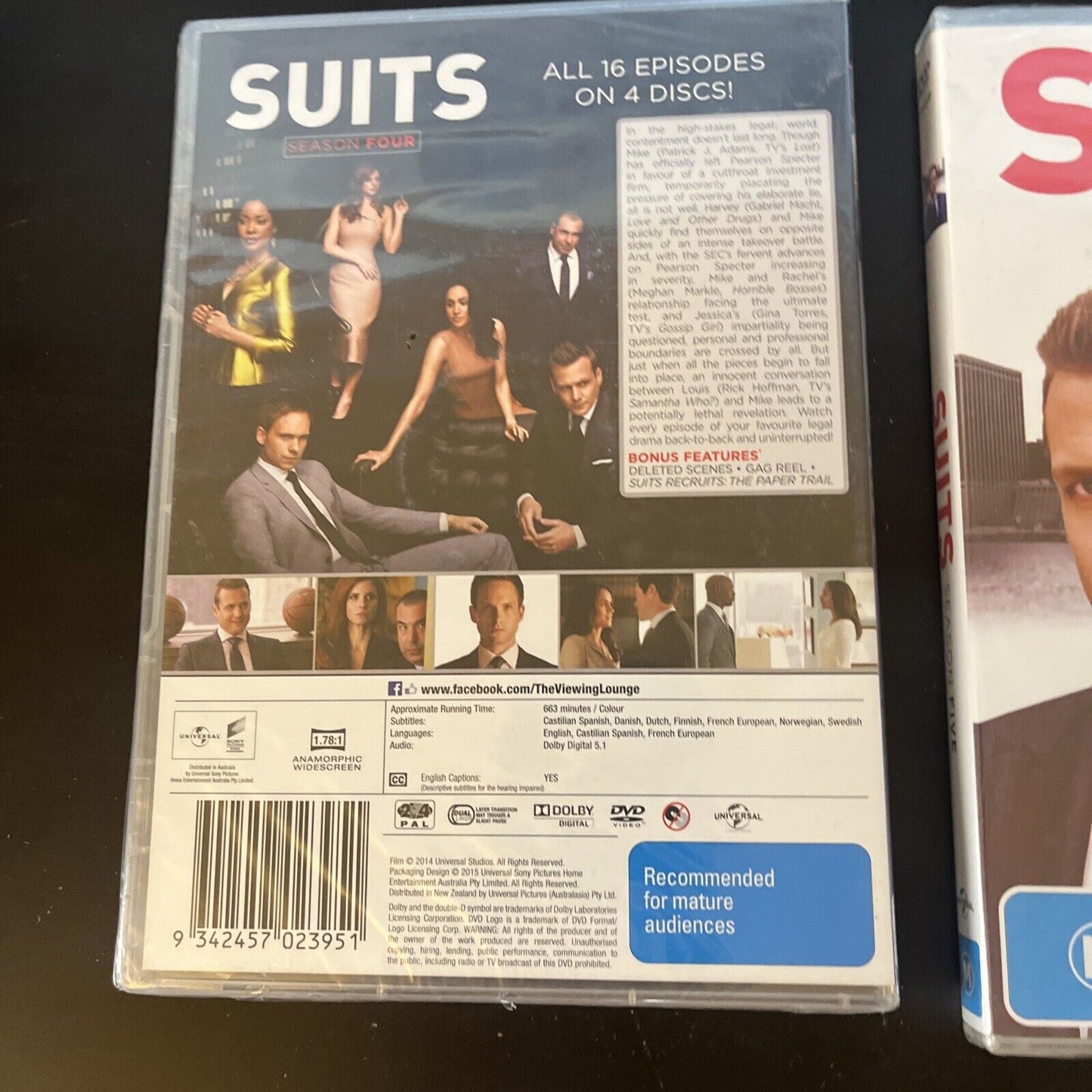 *New Sealed* Suits : Season 4 & 5 (DVD, 2014, 8-Disc) Meghan Markle Region 4 &2