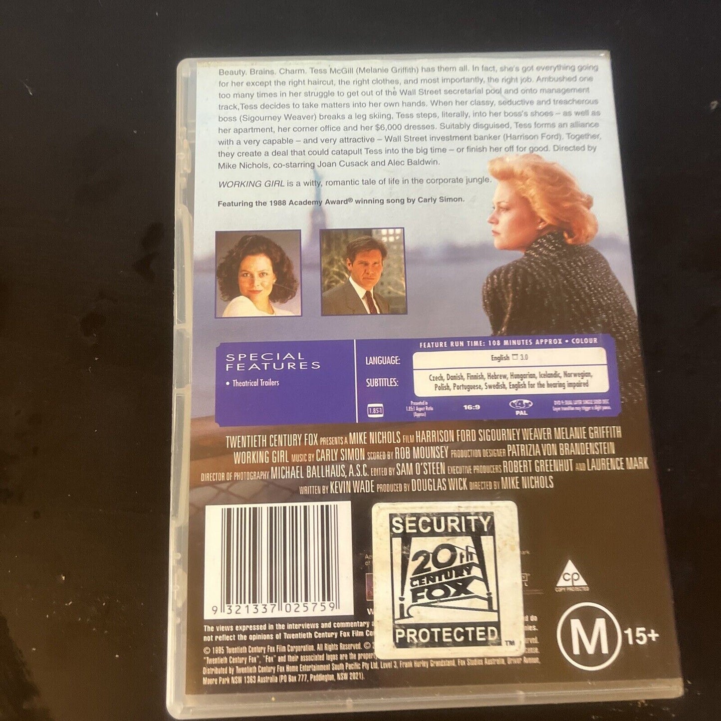 Working Girl (DVD, 1988) Harrison Ford, Sigourney Weaver, Region 4