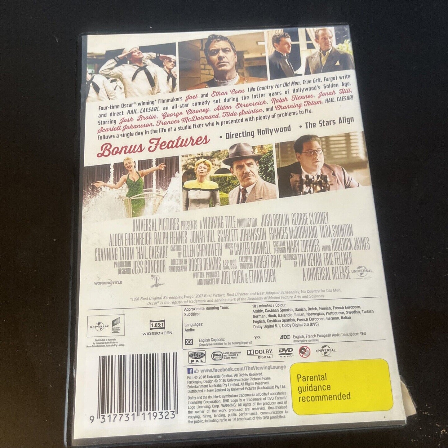 Hail, Caesar! (DVD, 2016) Josh Brolin, George Clooney, Ralph Fiennes Region 4&2