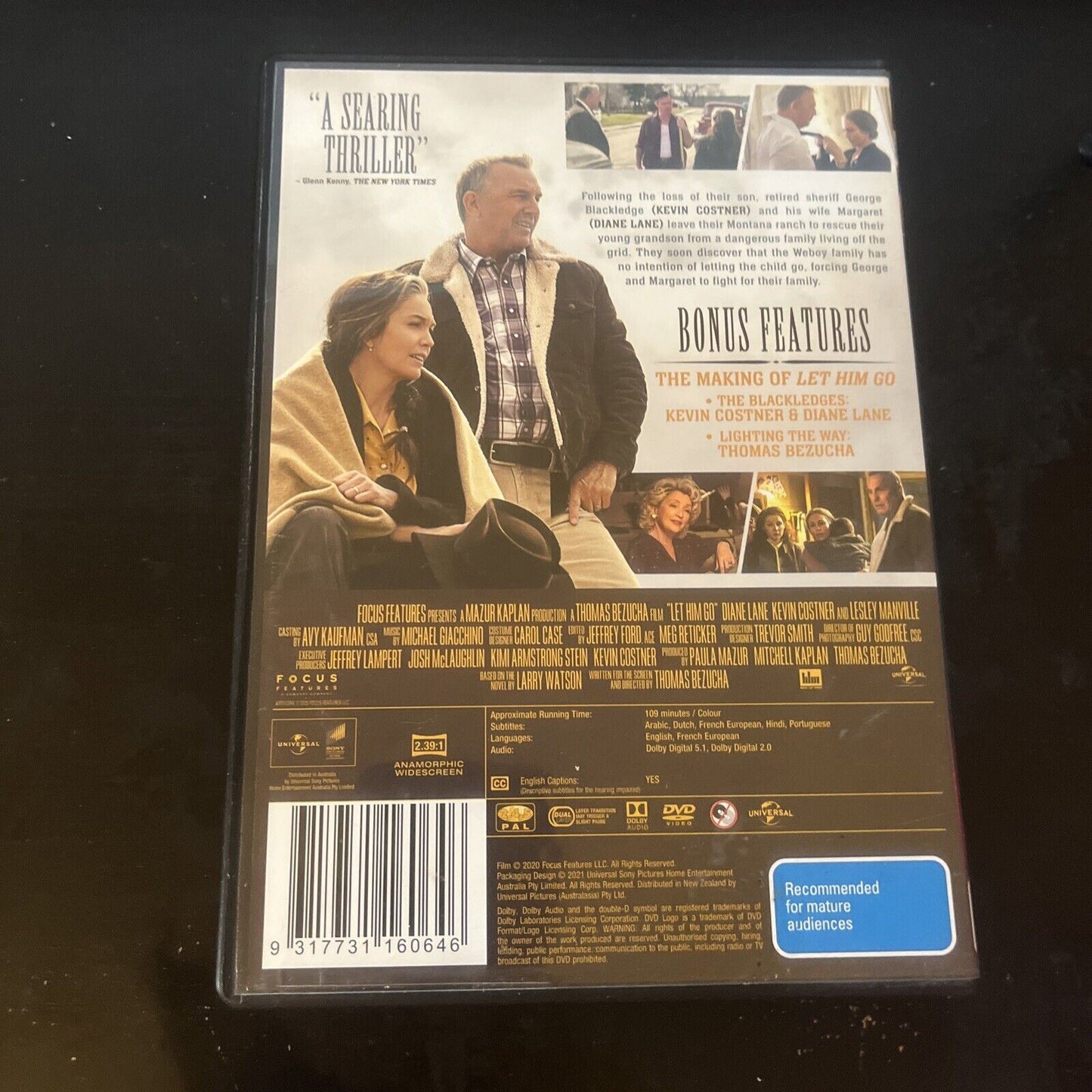 Let Him Go (DVD, 2020) Diane Lane, Kevin Costner, Lesley Manville, Region 4 &2