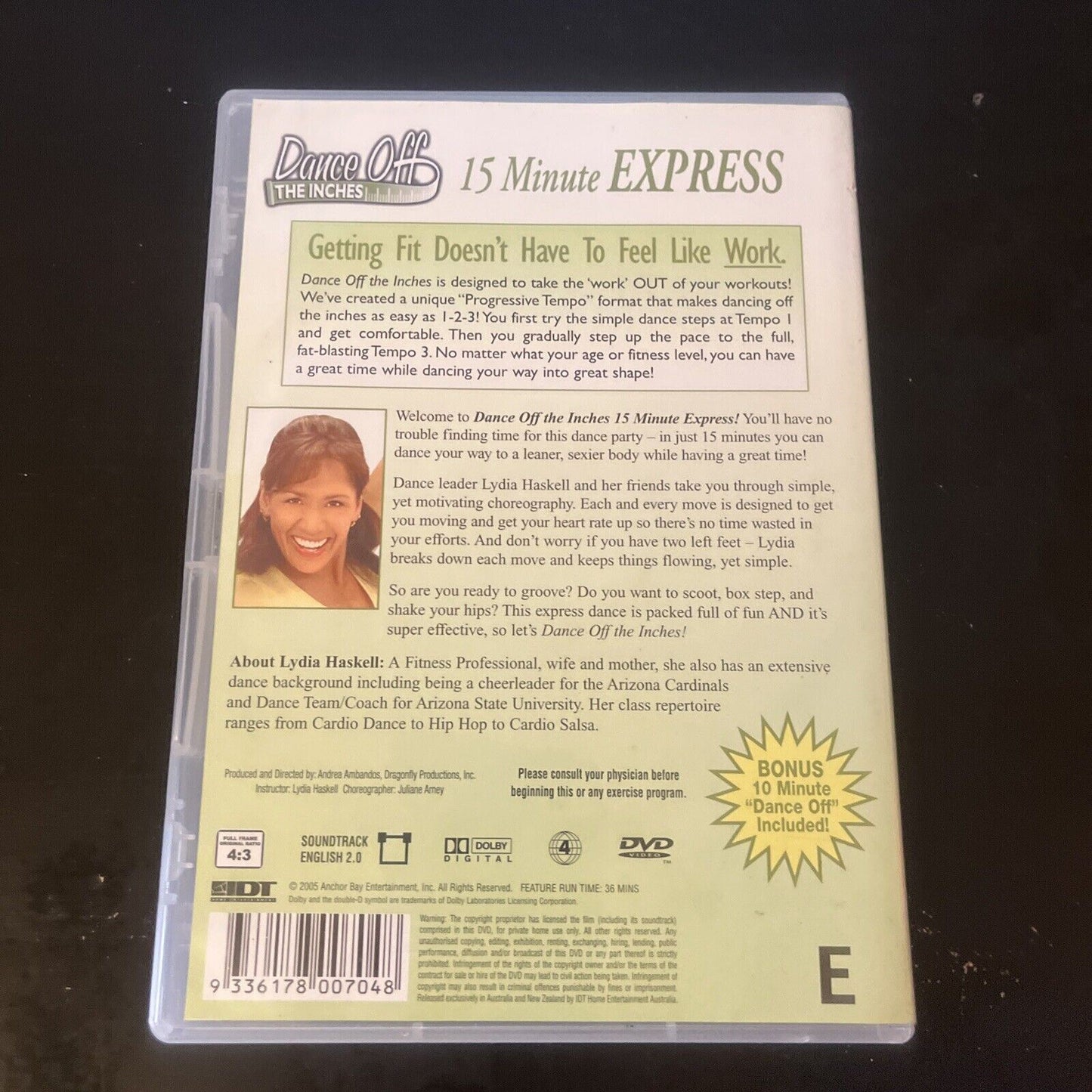 Dance Off The Inches - 15 Minute Express Dvd With Lydia Haskell (DVD, 2005)