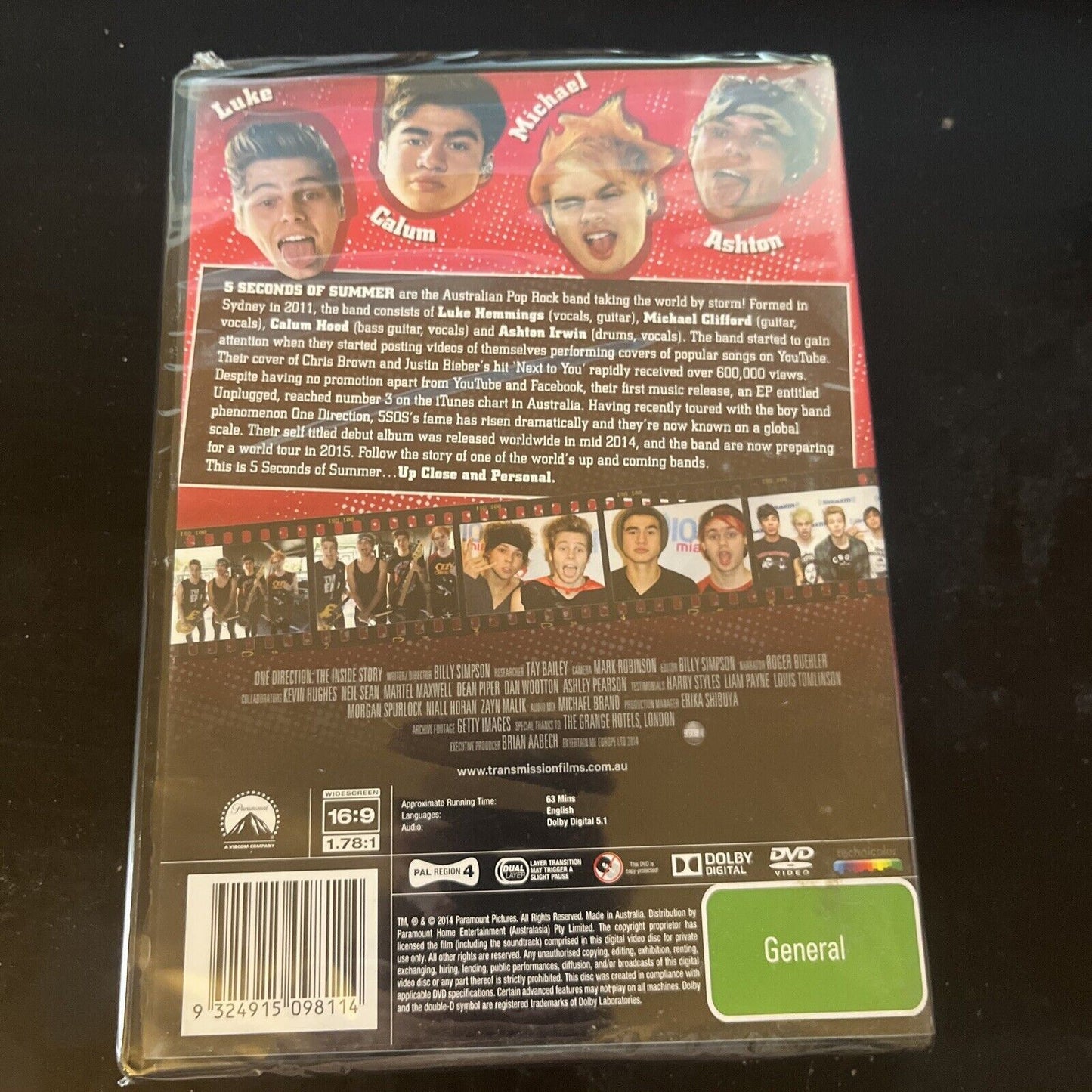5 Seconds Of Summer - Up Close And Personal (DVD, 2014) NEW Region 4