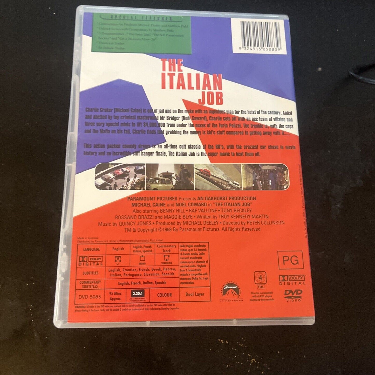 The Italian Job (DVD, 1969) Michael Caine, Noel Coward, Maggie Blye, Region 4