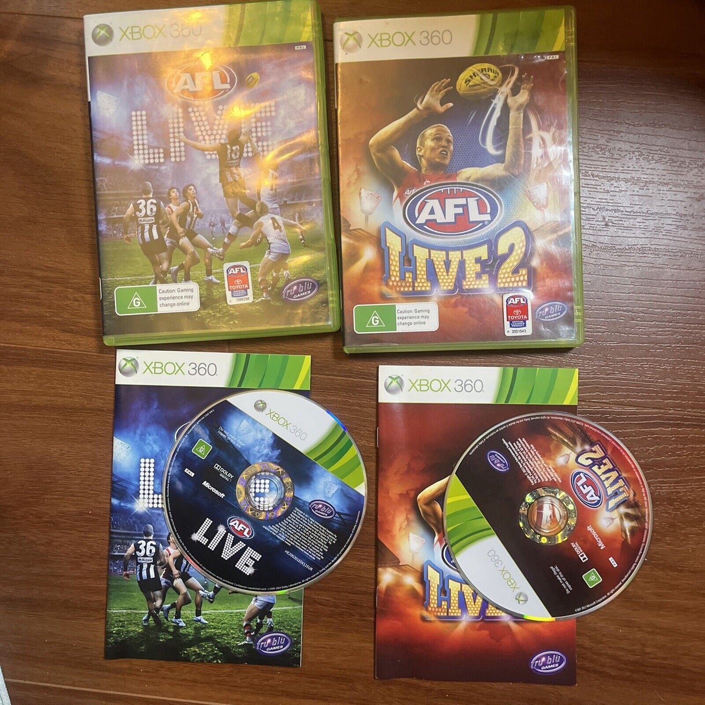 AFL Live 1 & AFL Live 2 Xbox 360 with Manual PAL