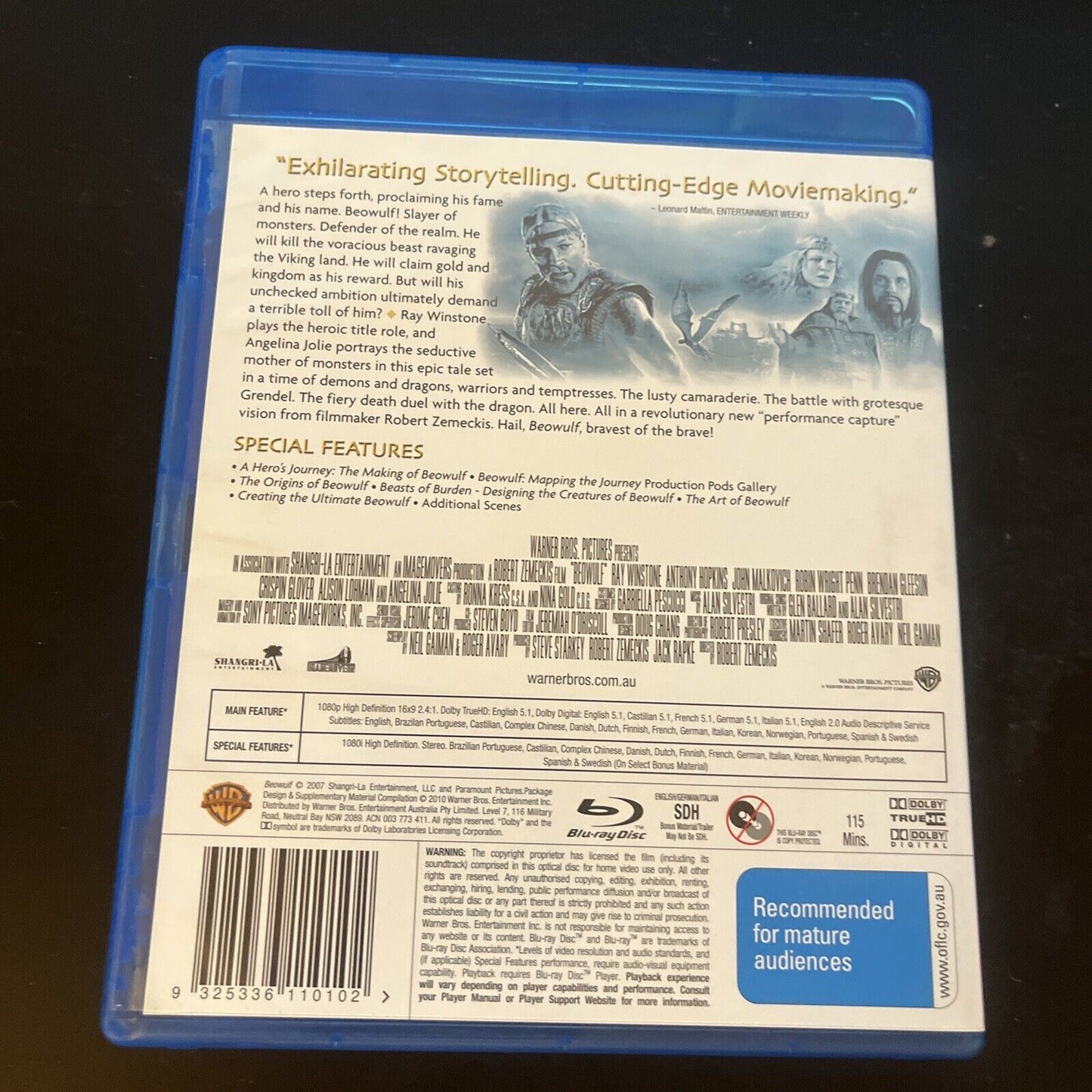 BEOWULF - Director’s Cut Platinum Edition (Bluray, 2007) Ray Winstone Region B