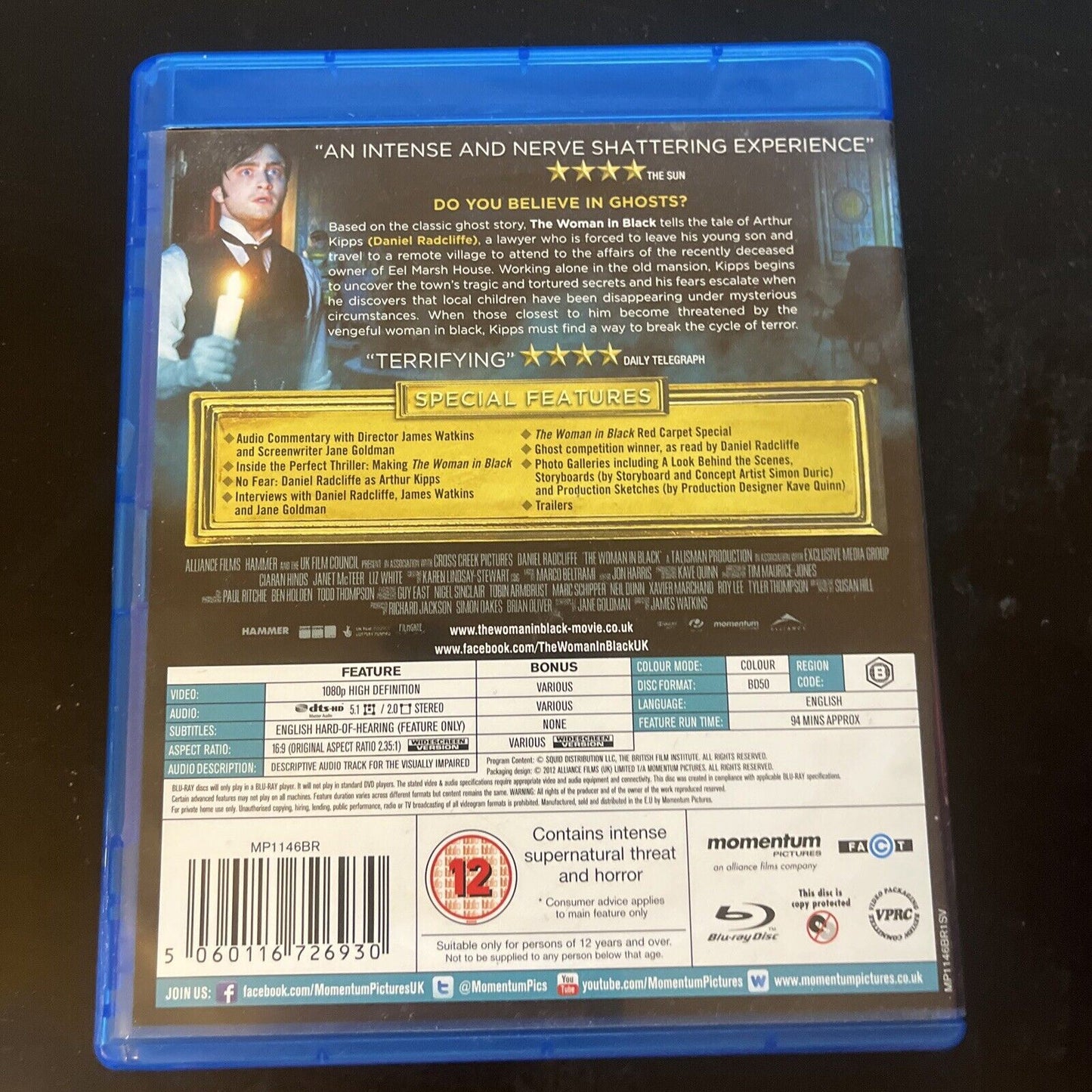 The Woman In Black (Blu-ray, 2012) Region B