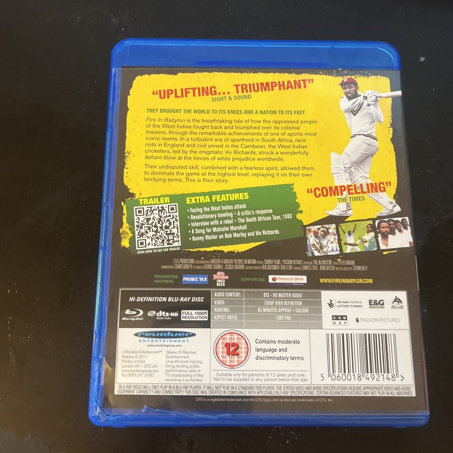 Fire In Babylon (Blu-ray, 2011) West Indies Cricket Documentary Region B