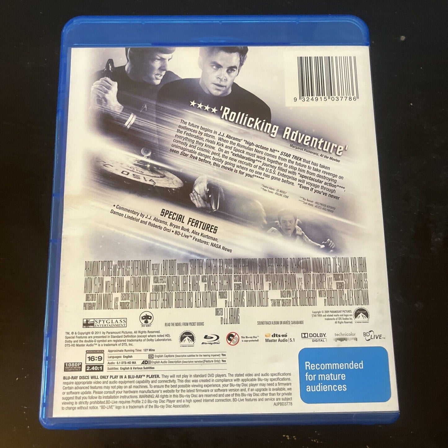 Star Trek (Blu-ray, 2011) Region B