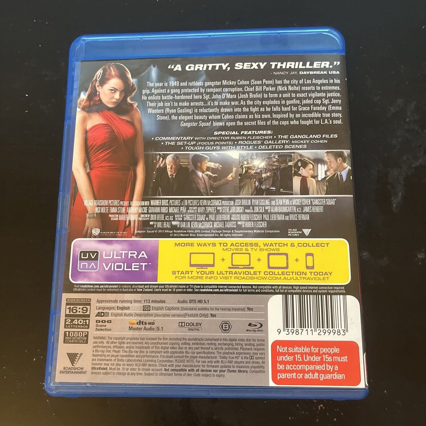 Gangster Squad (Blu-ray, 2013) Sean Penn, Holt McCallany, Wade Williams Region B